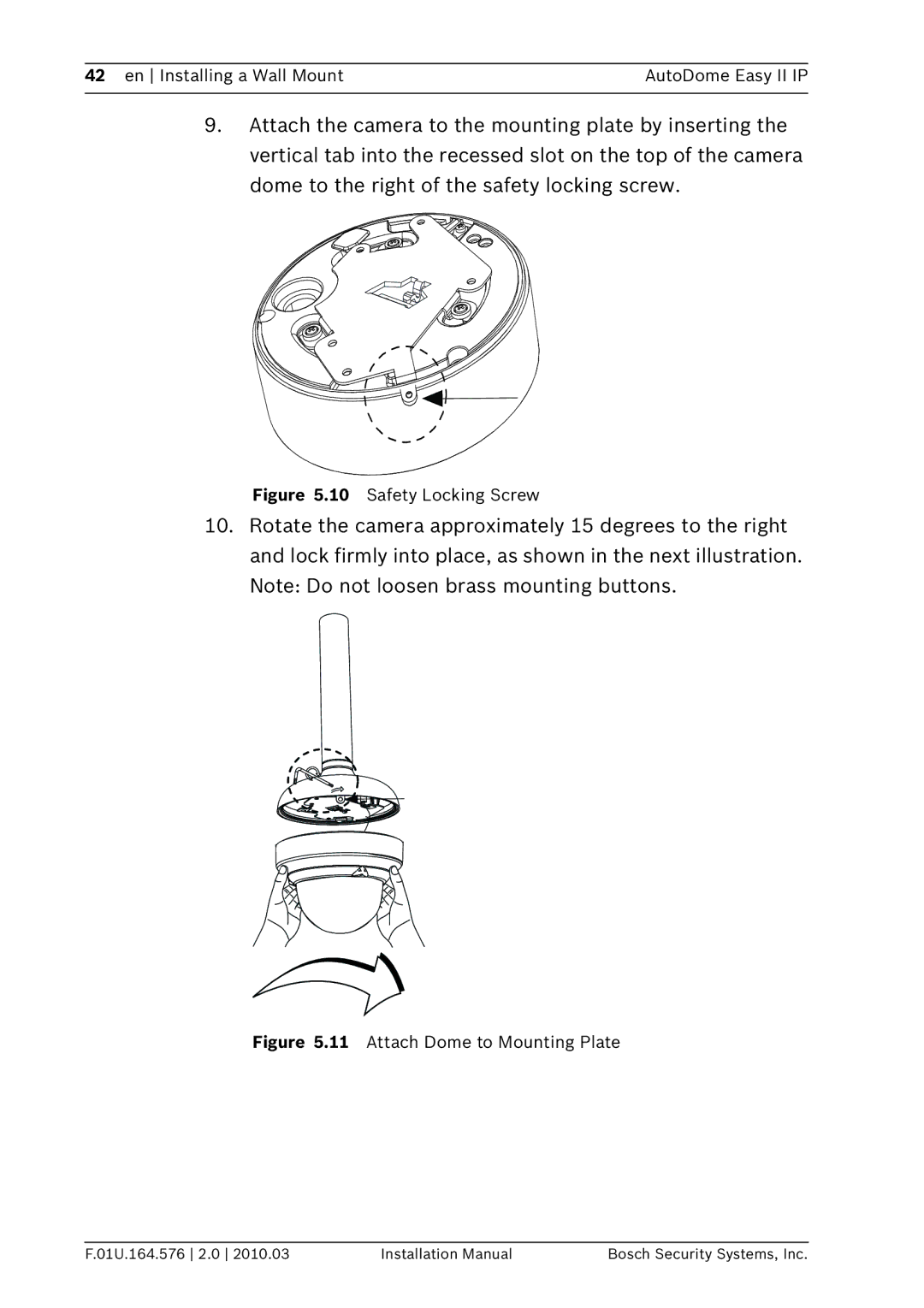 Bosch Appliances VEZ installation manual Safety Locking Screw 