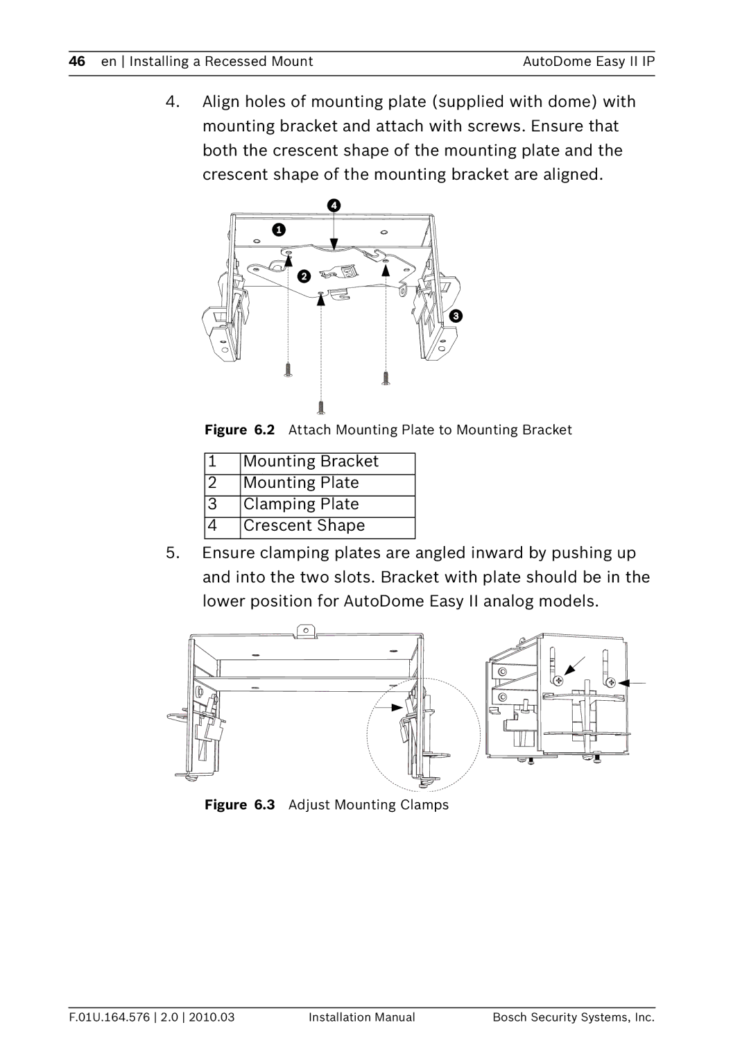 Bosch Appliances VEZ installation manual Attach Mounting Plate to Mounting Bracket 