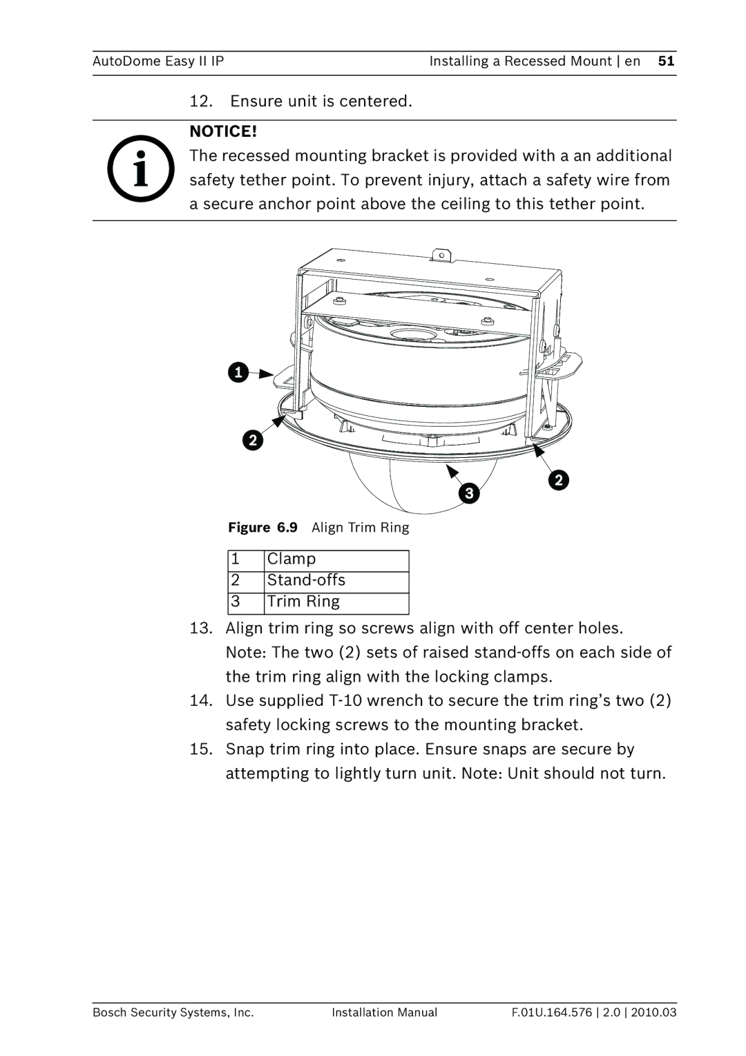 Bosch Appliances VEZ installation manual Align Trim Ring 