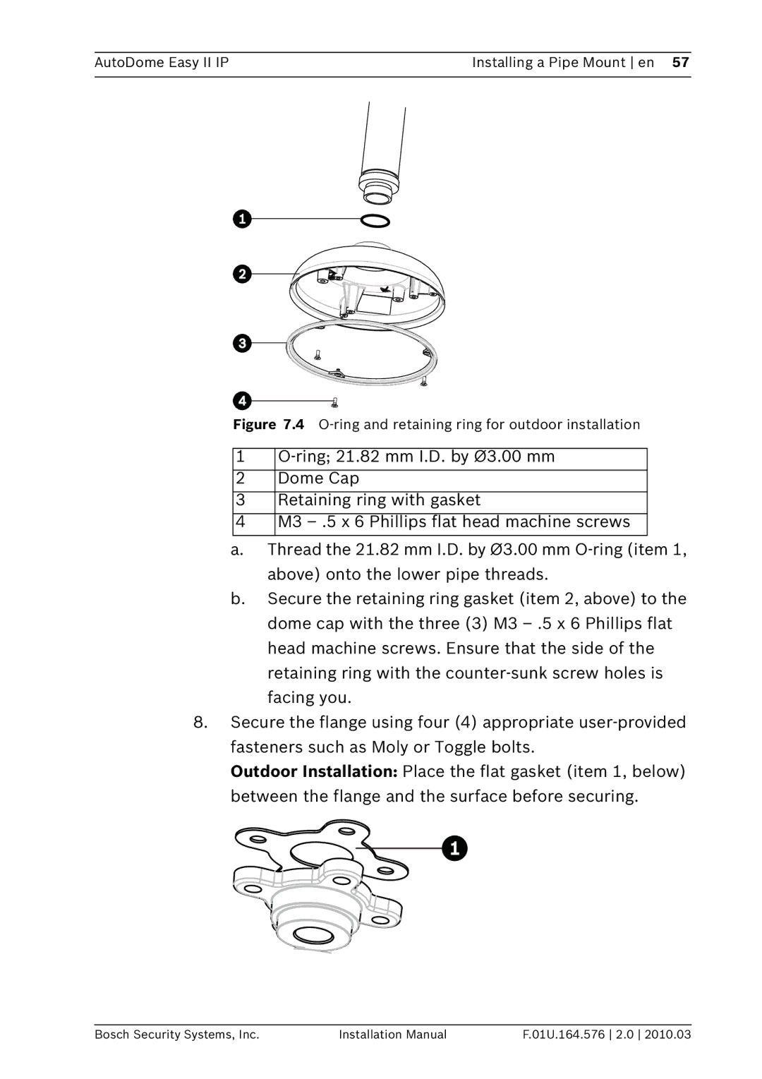 Bosch Appliances VEZ installation manual O-ring and retaining ring for outdoor installation 