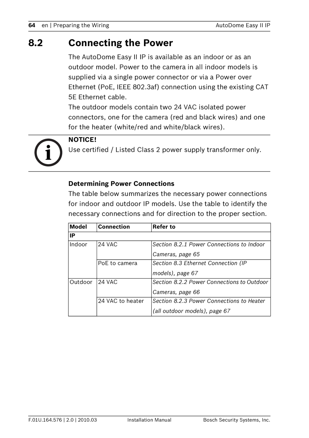 Bosch Appliances VEZ installation manual Connecting the Power, Determining Power Connections 