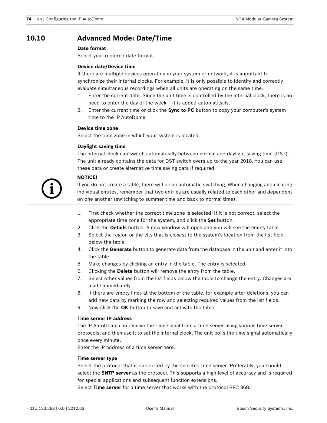 Bosch Appliances VG4-200, VG4-300, VG4-500I Advanced Mode Date/Time, Date format, Device date/Device time, Device time zone 