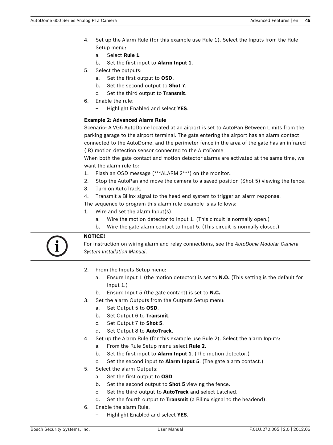 Bosch Appliances VG5 600 user manual Example 2 Advanced Alarm Rule 