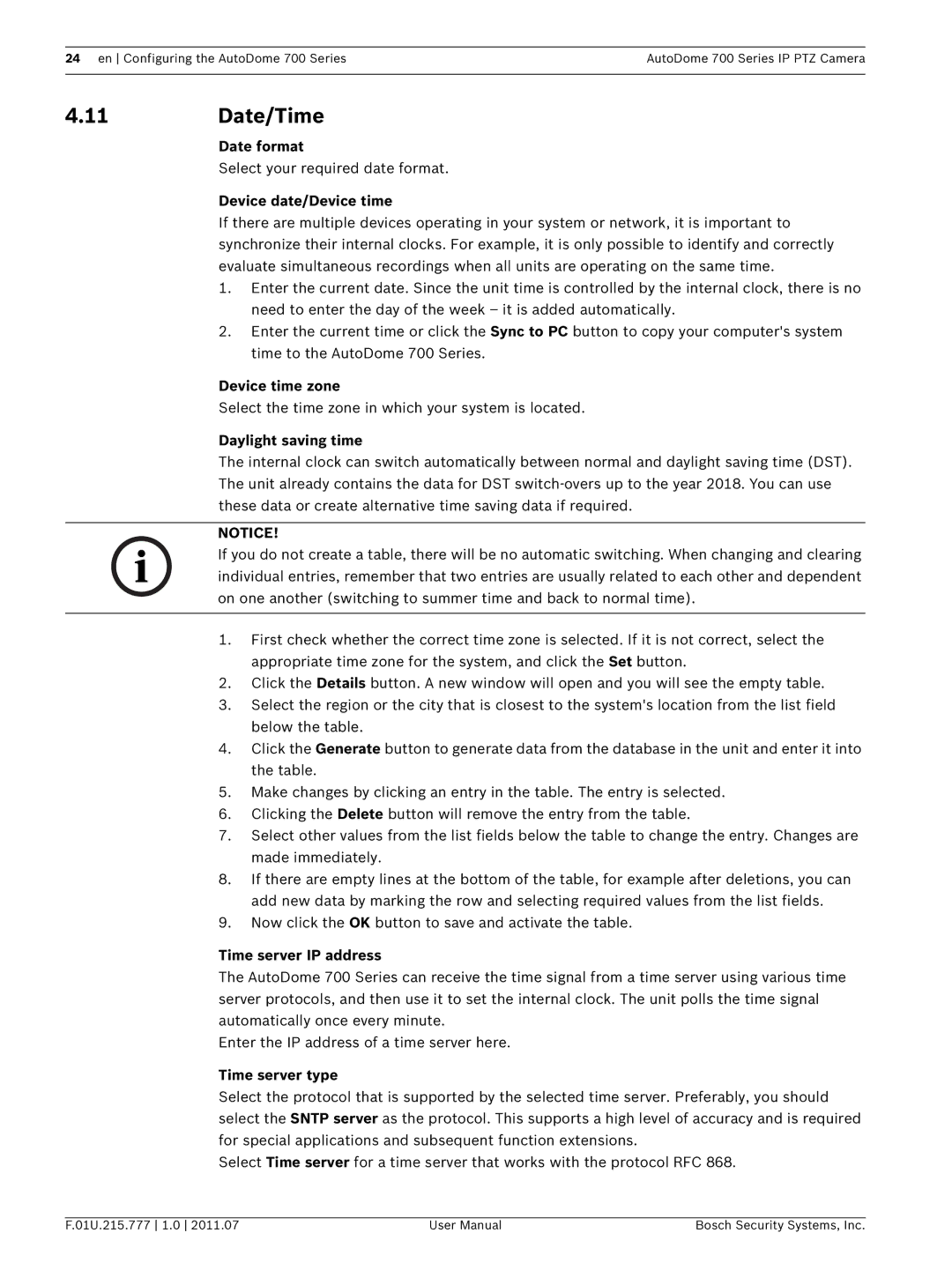 Bosch Appliances VG5 700 series Date/Time, Date format, Device date/Device time, Device time zone, Daylight saving time 