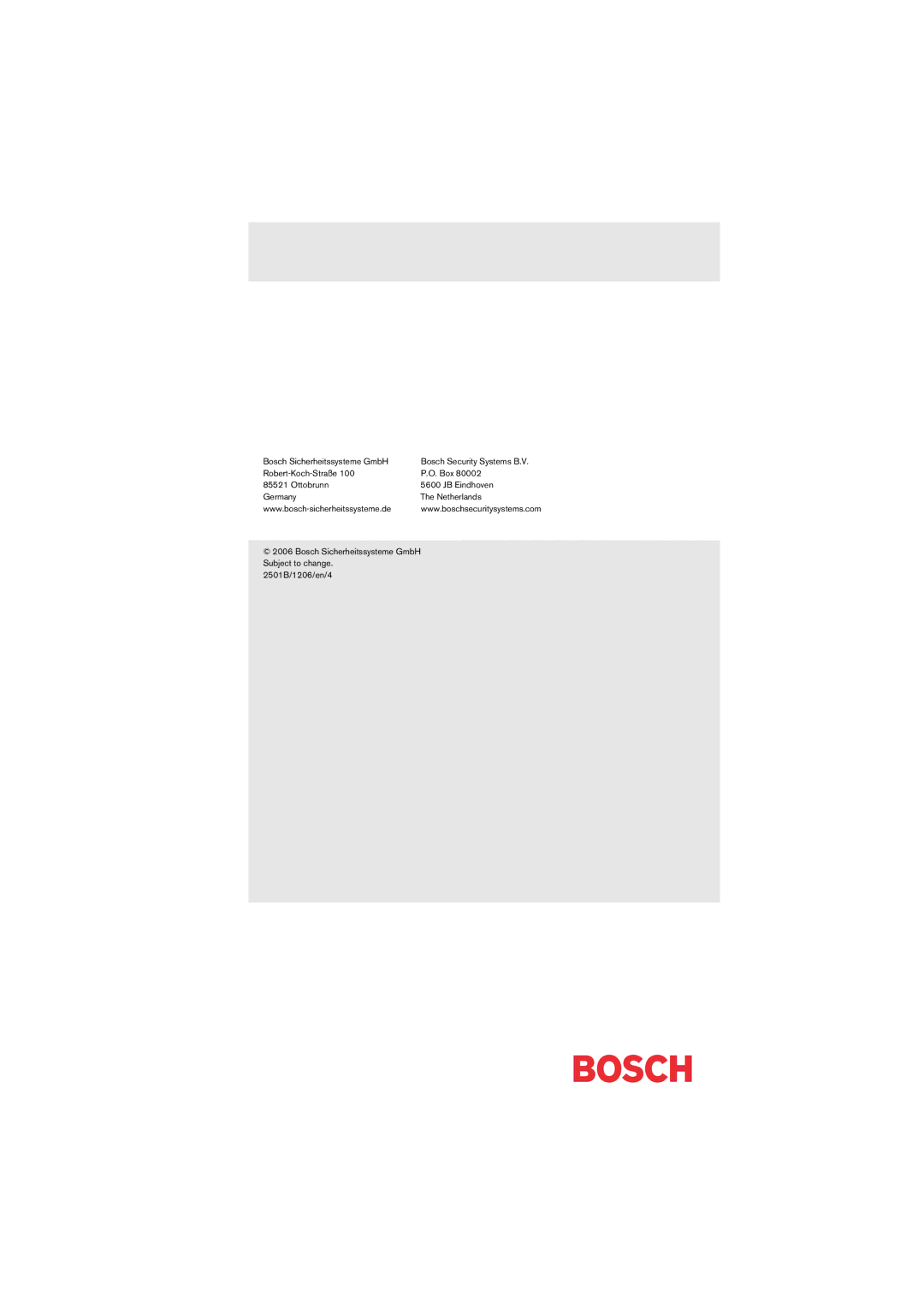 Bosch Appliances VIP X1 manual 