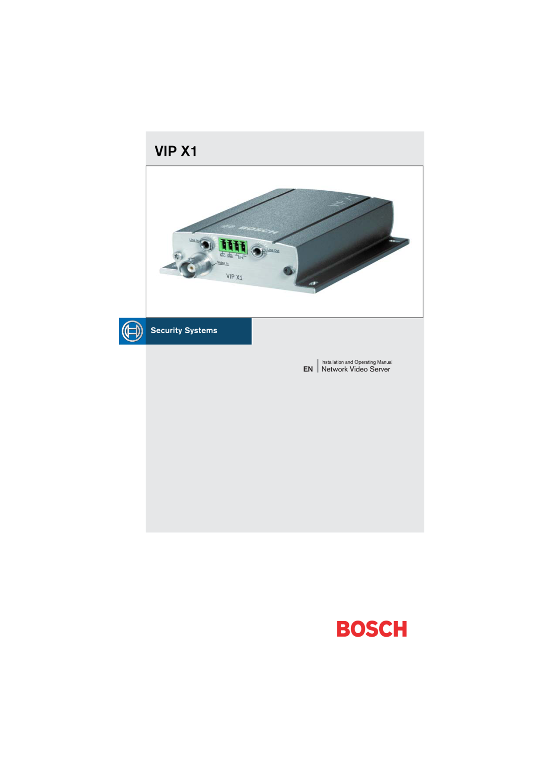 Bosch Appliances VIP X1 manual 