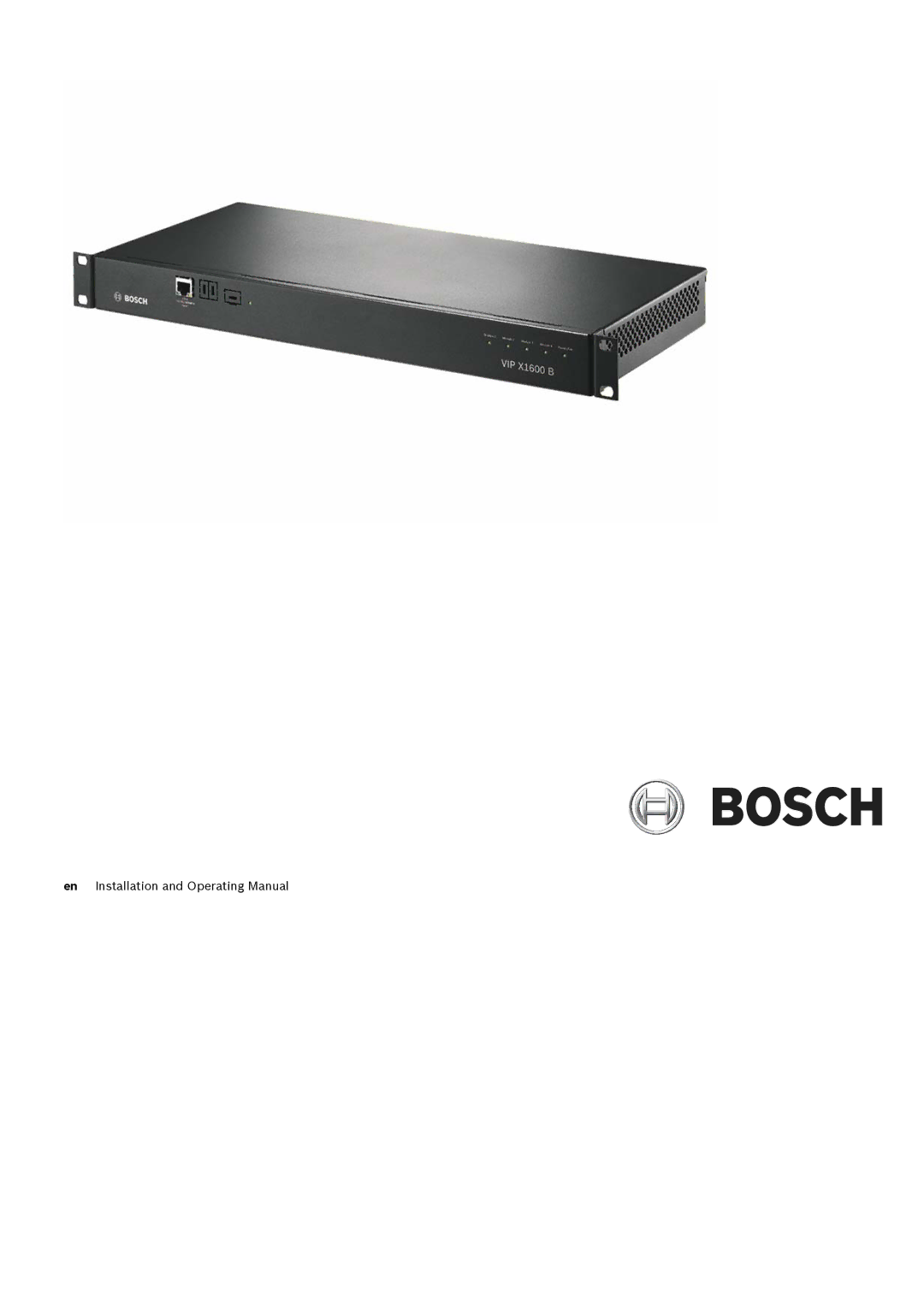 Bosch Appliances VIP X1600 B manual 