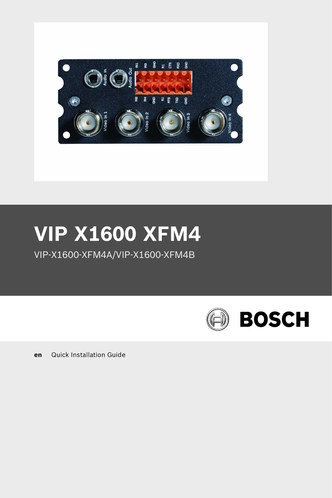 Bosch Appliances VIPX 1600X FM4 manual VIP X1600 XFM4 