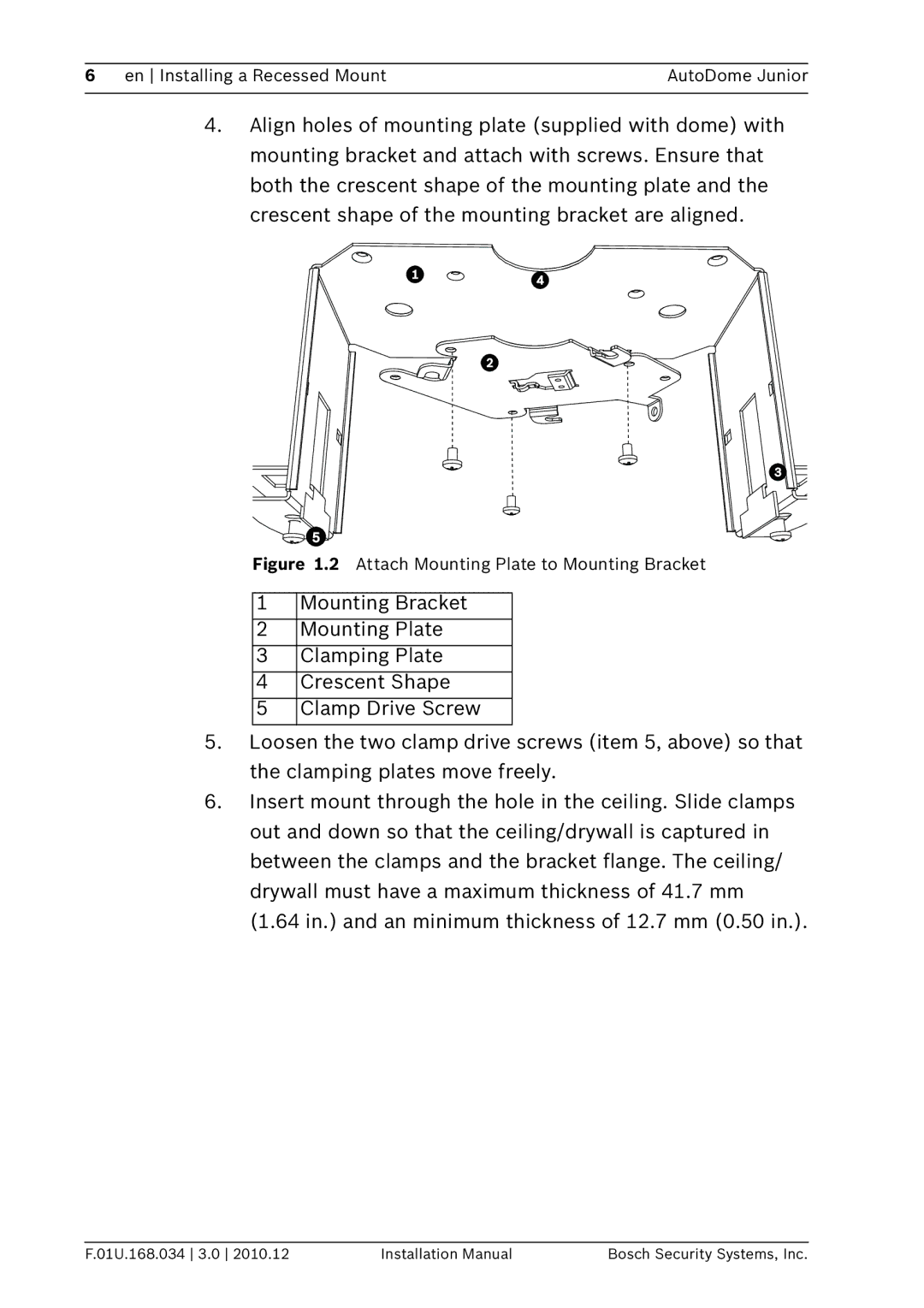 Bosch Appliances VJR-A3-IC installation manual Mounting Bracket 