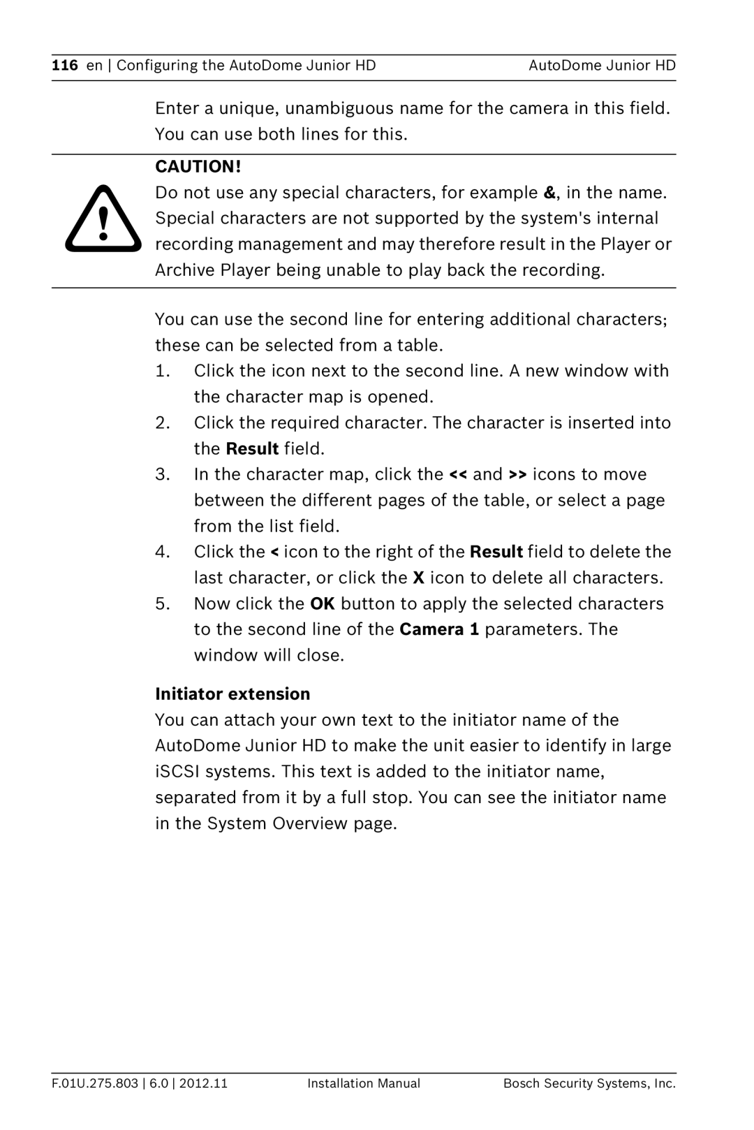 Bosch Appliances VJR SERIES installation manual Initiator extension 