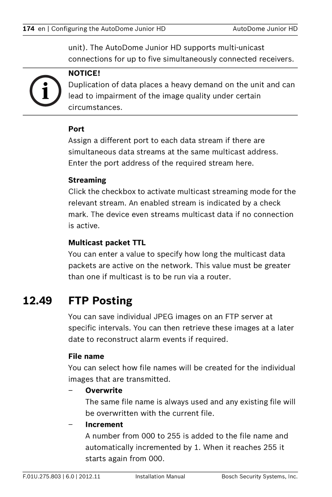 Bosch Appliances VJR SERIES installation manual FTP Posting 