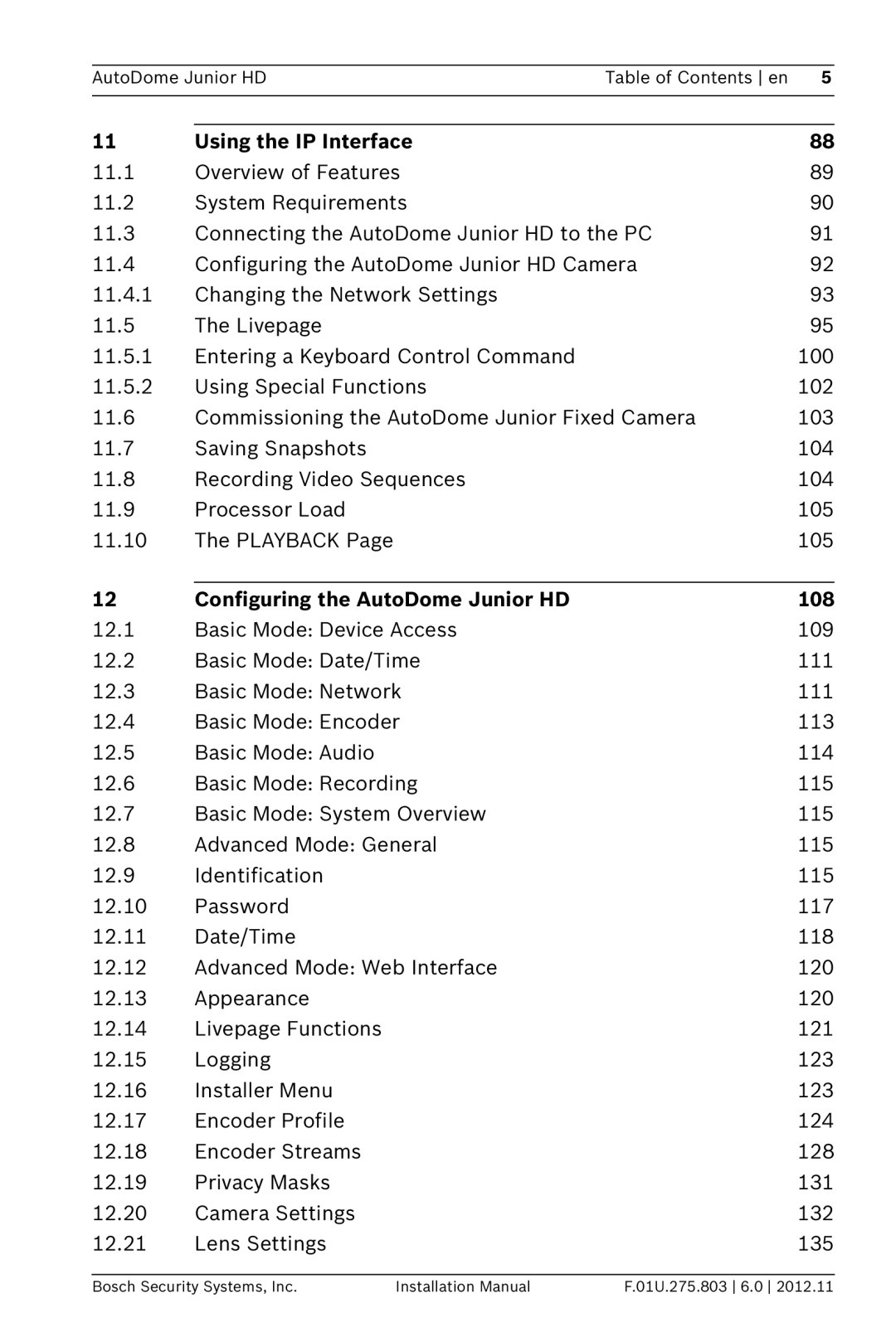 Bosch Appliances VJR SERIES installation manual Using the IP Interface, Configuring the AutoDome Junior HD 108 