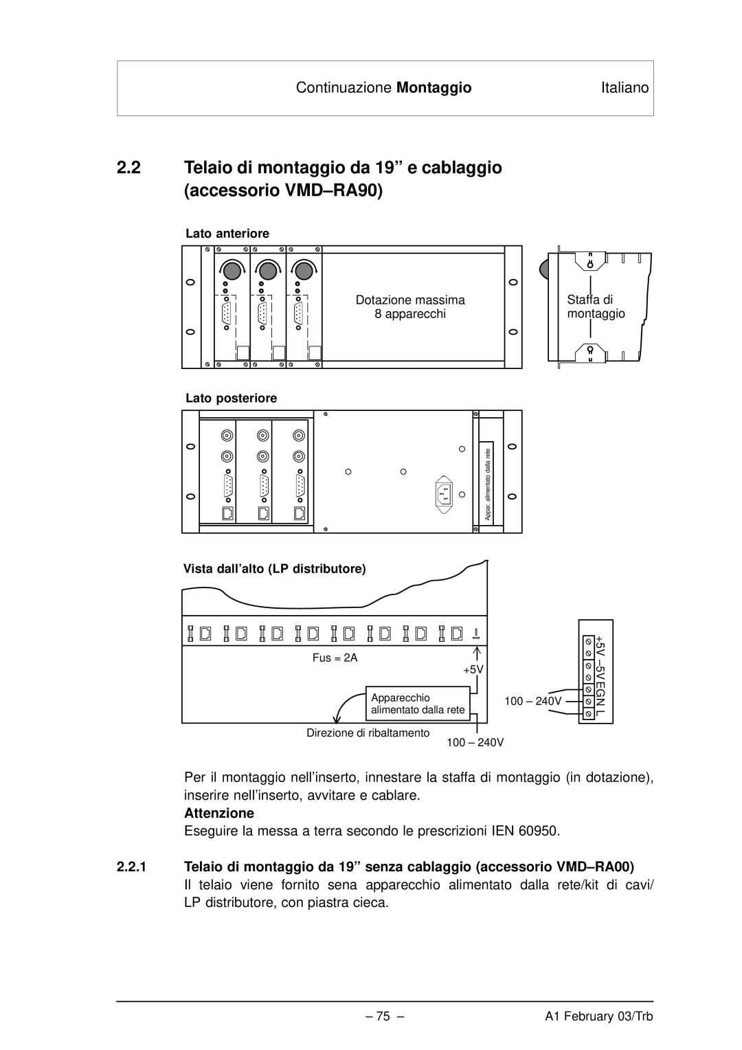 Bosch Appliances VMD01 M50 PAL Telaio di montaggio da 19 e cablaggio accessorio VMD-RA90, Vista dall’alto LP distributore 