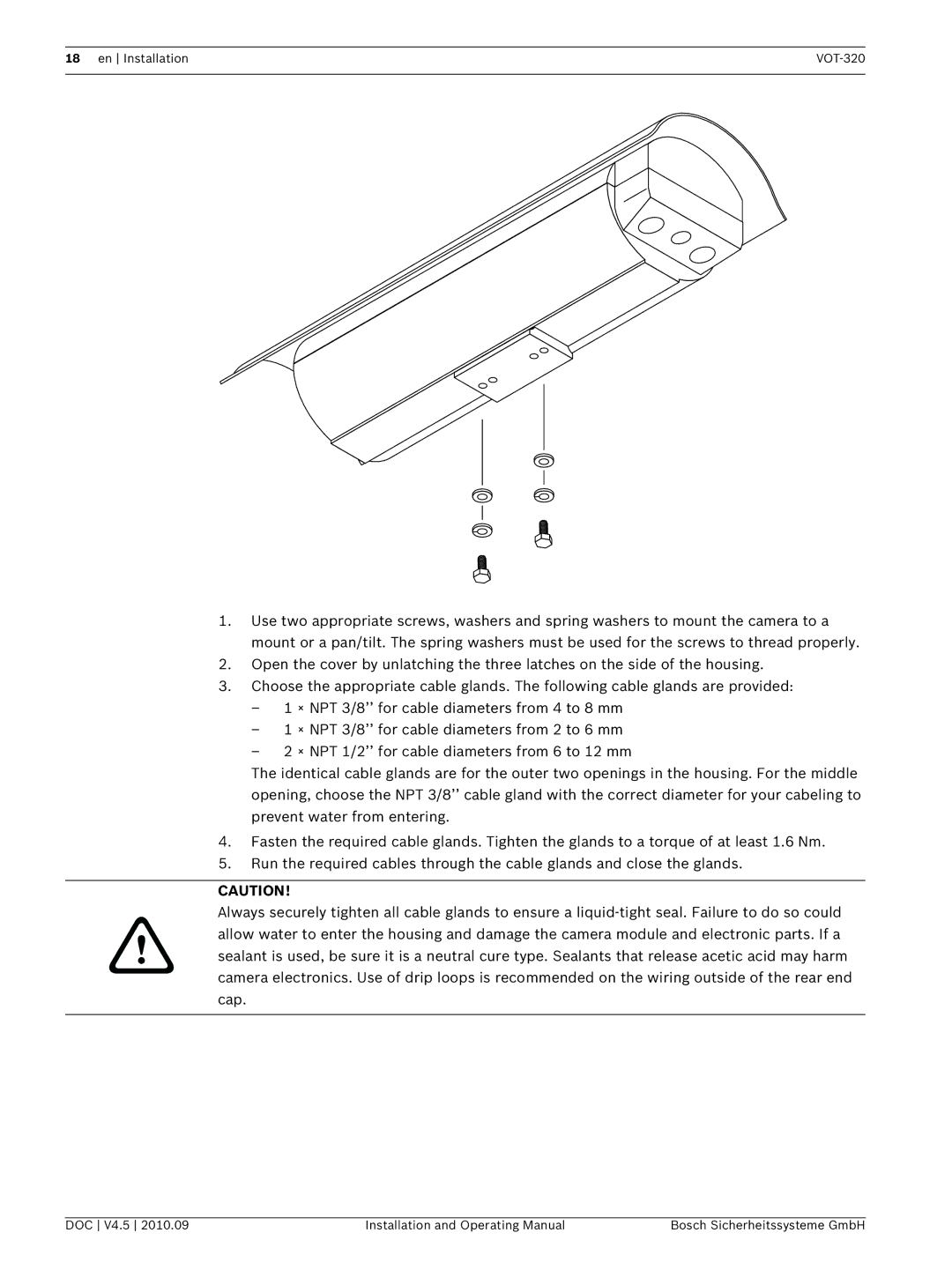 Bosch Appliances VOT-320 manual En Installation 