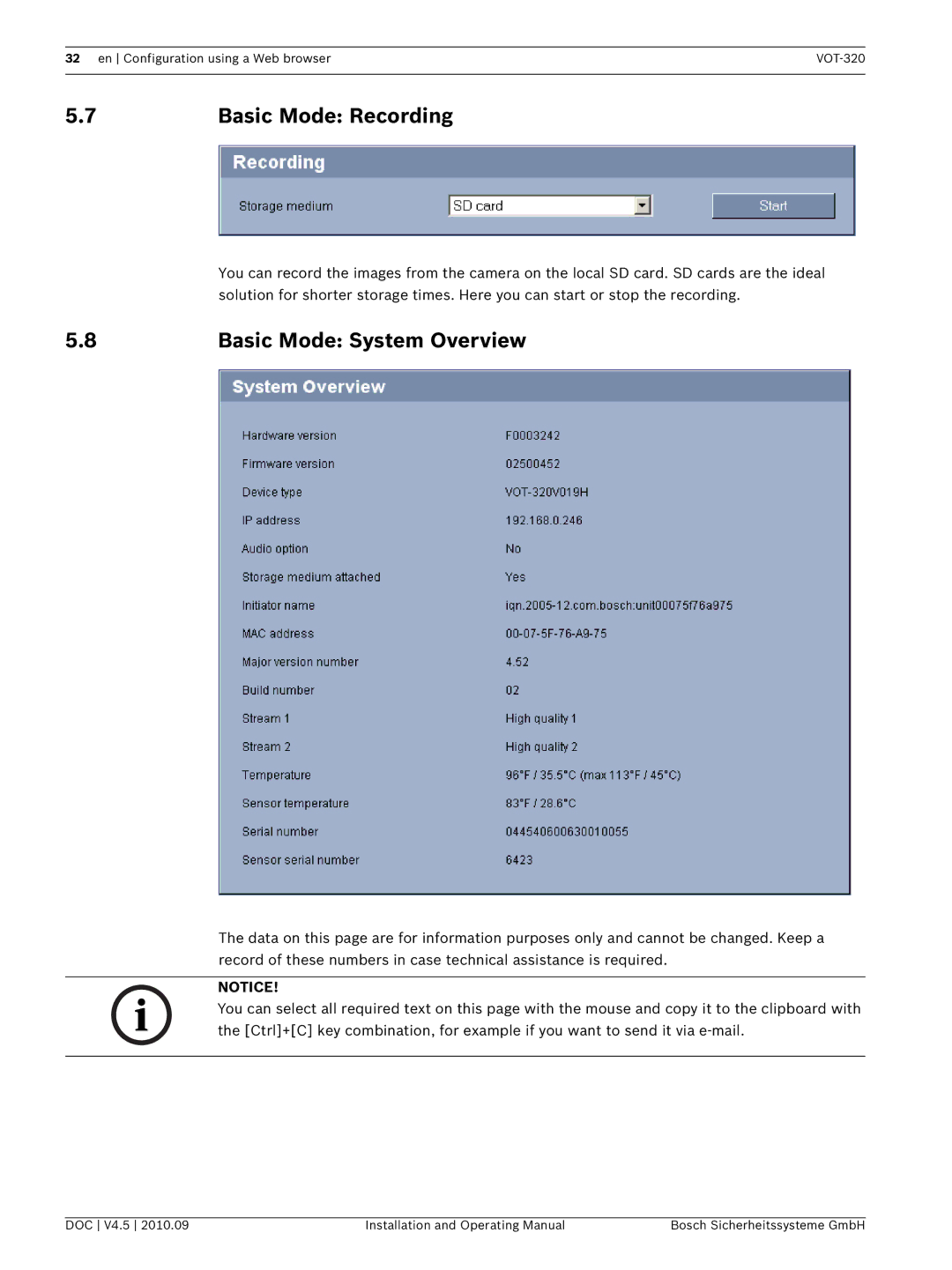 Bosch Appliances VOT-320 manual Basic Mode Recording, Basic Mode System Overview 