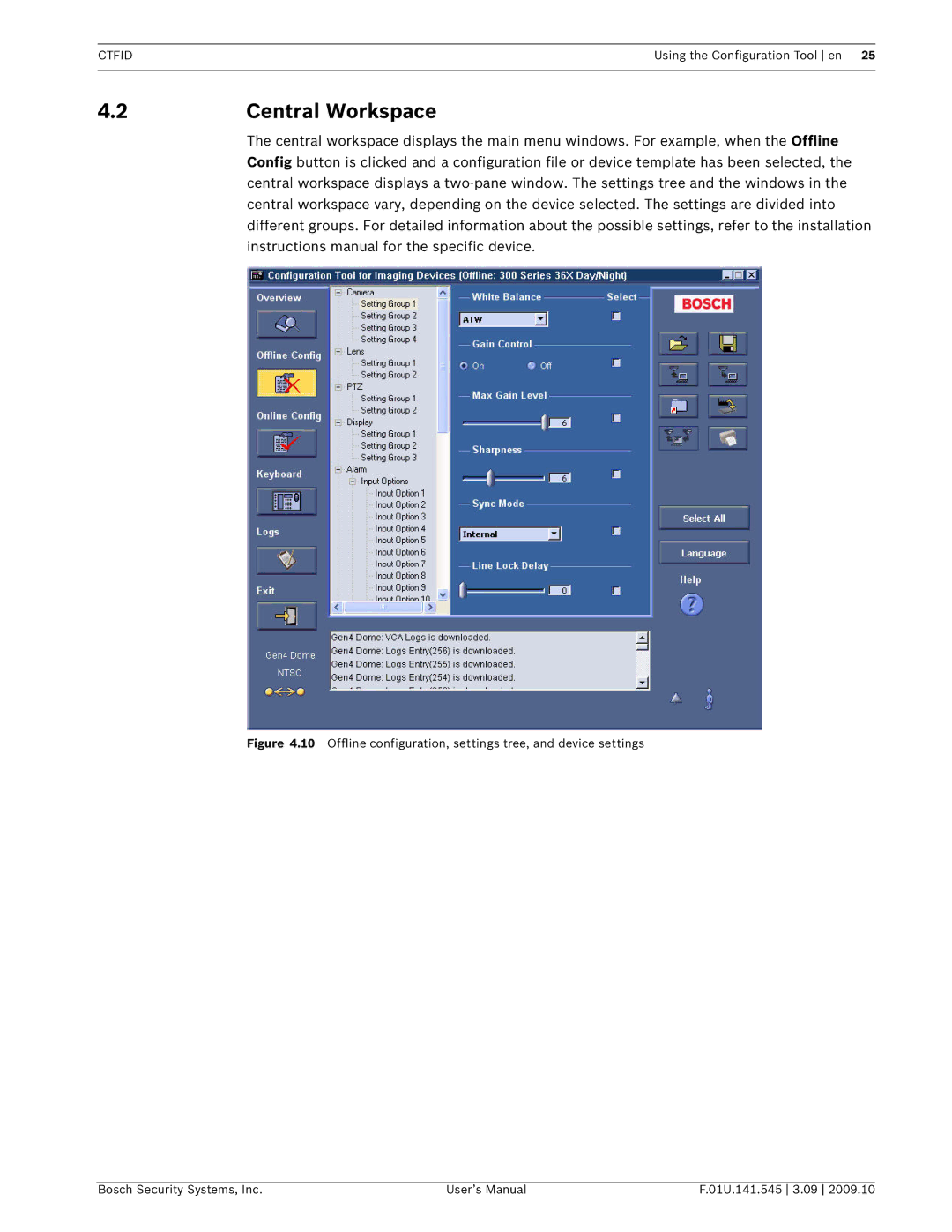 Bosch Appliances VP-CFGSFT user manual 2Central Workspace 