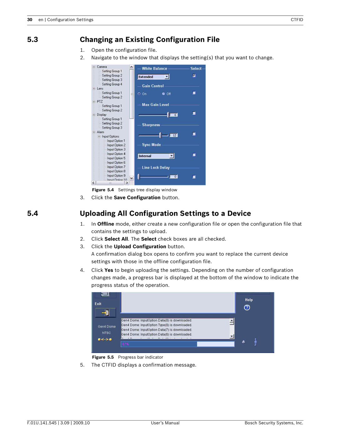 Bosch Appliances VP-CFGSFT Changing an Existing Configuration File, Uploading All Configuration Settings to a Device 