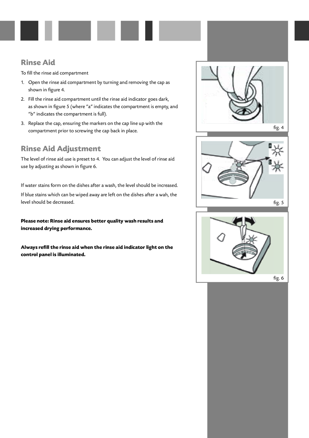 Bosch Appliances WC140 manual Rinse Aid Adjustment 