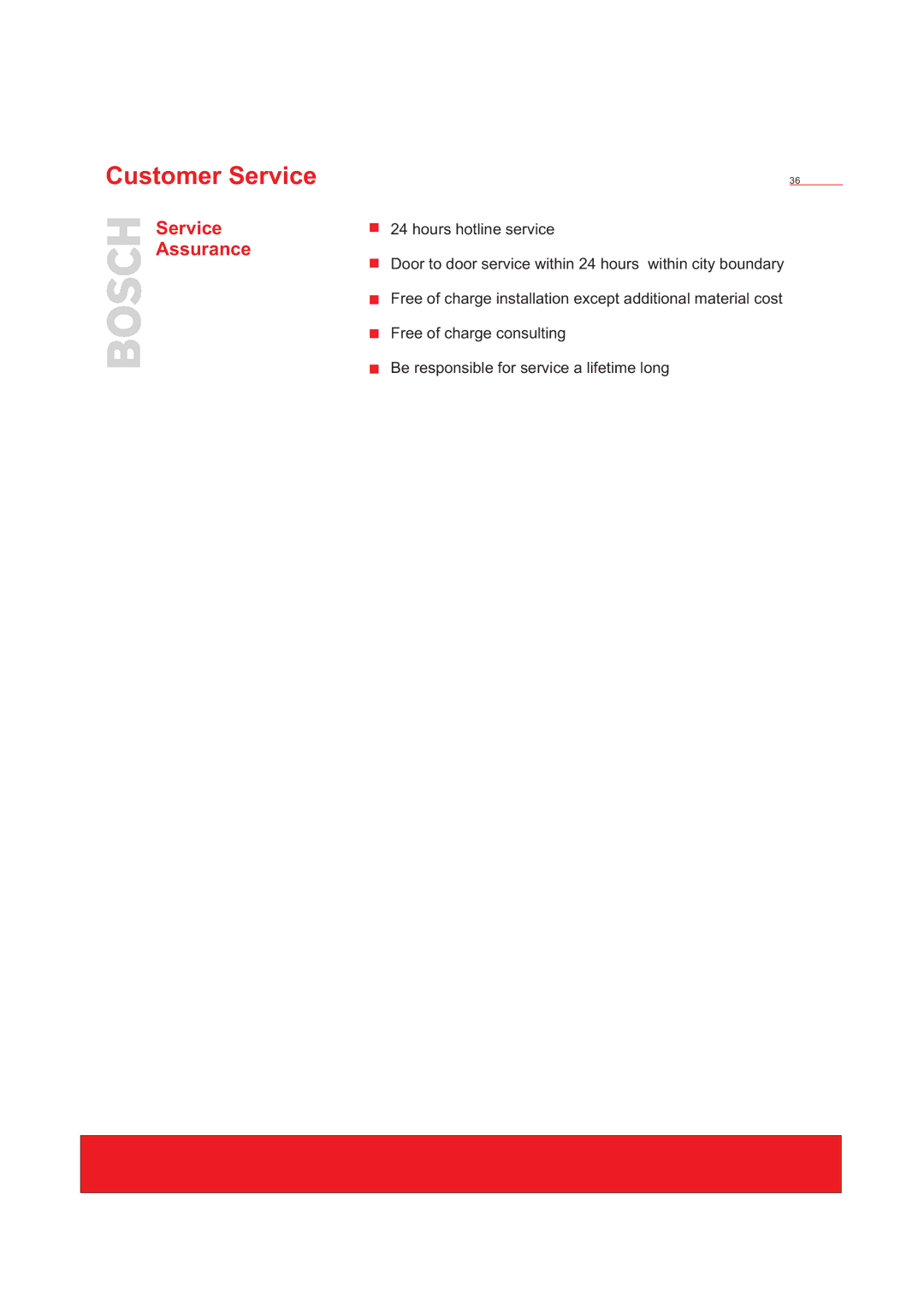 Bosch Appliances WFD50818 installation instructions Service, Assurance 