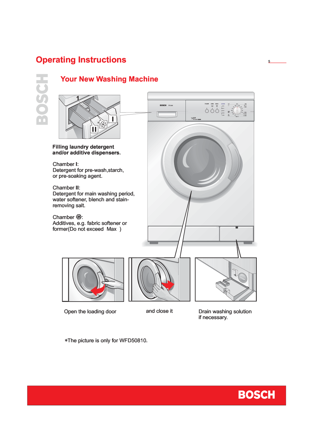 Bosch Appliances WFD50818 installation instructions Your New Washing Machine, Operating Instructions 