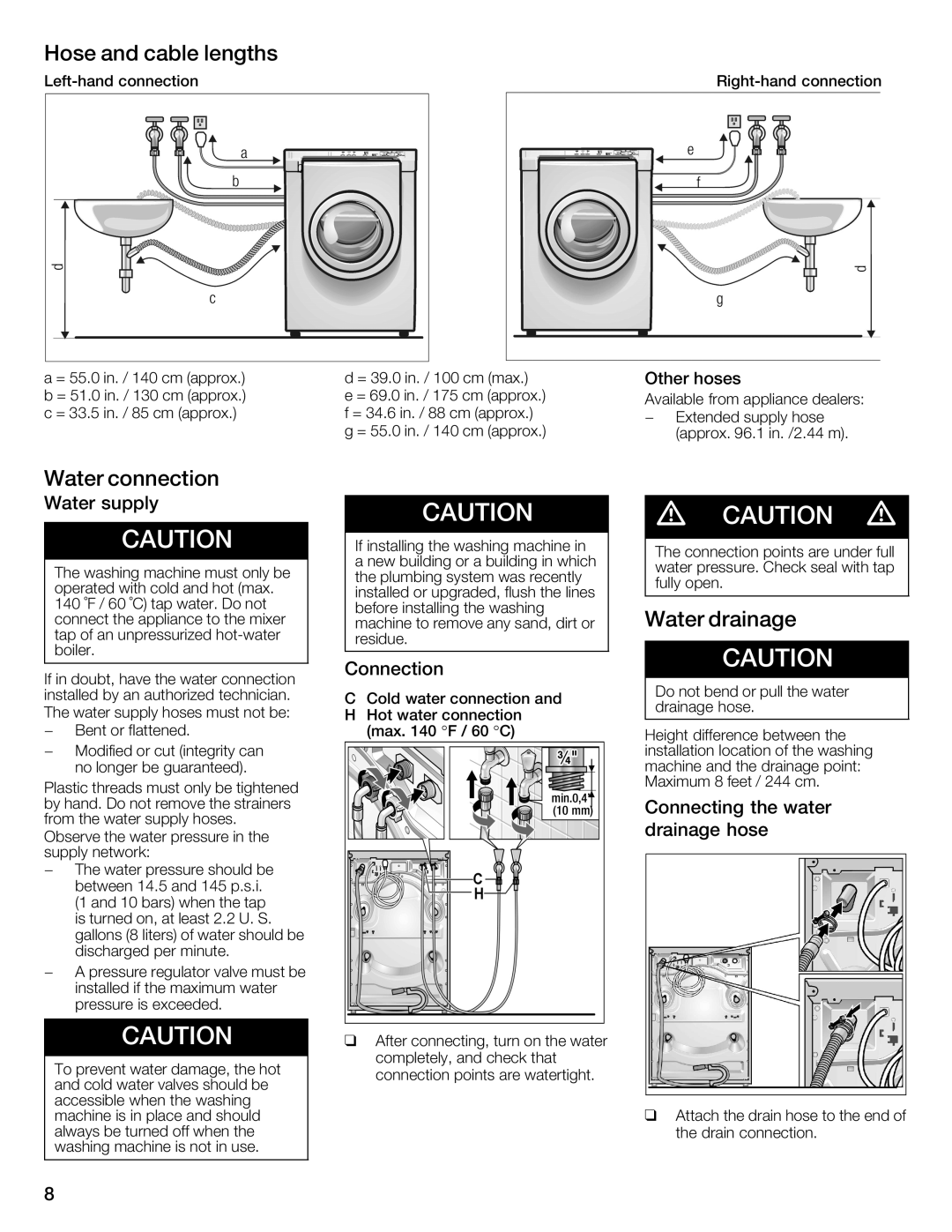 Bosch Appliances WFMC1001UC installation instructions 