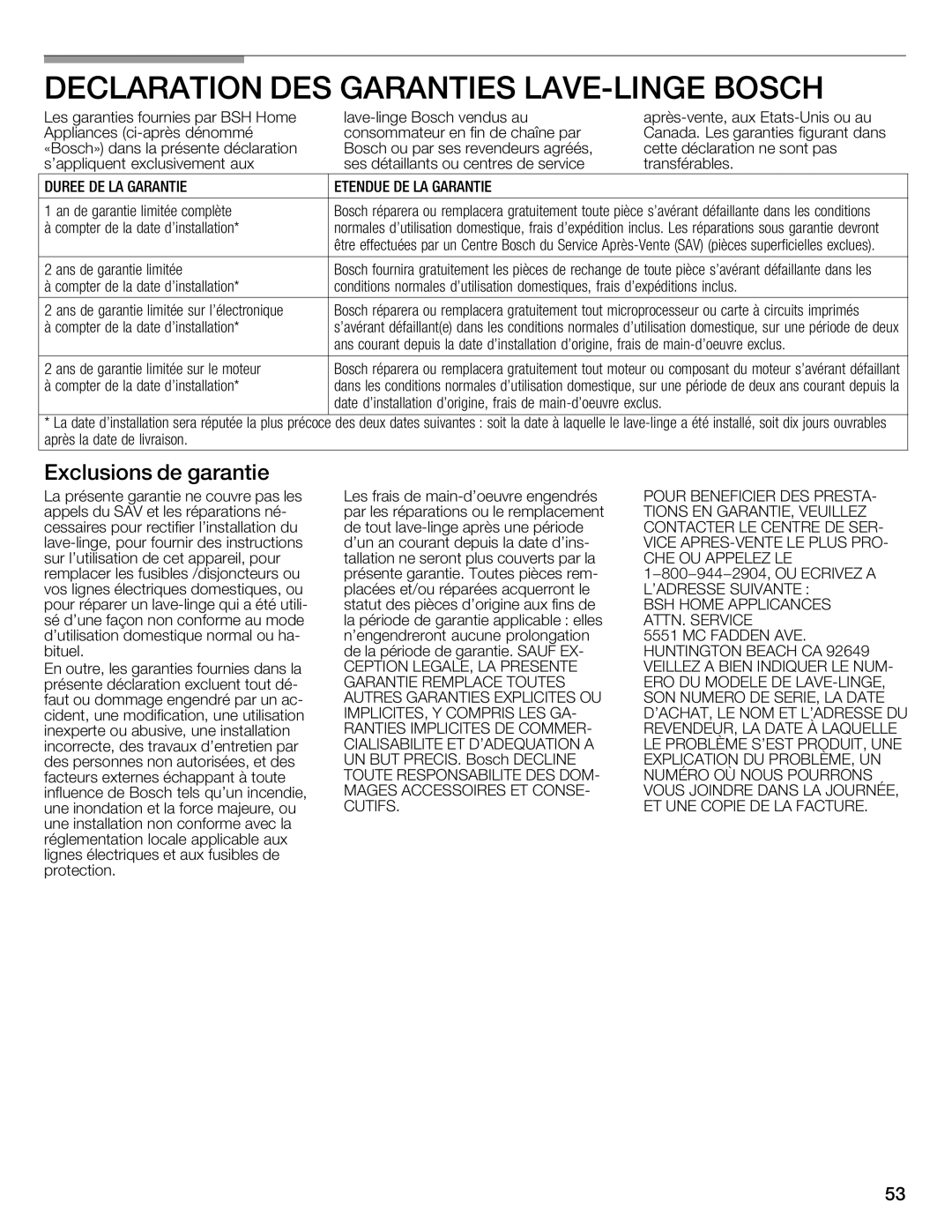 Bosch Appliances WFMC3301UC installation instructions 