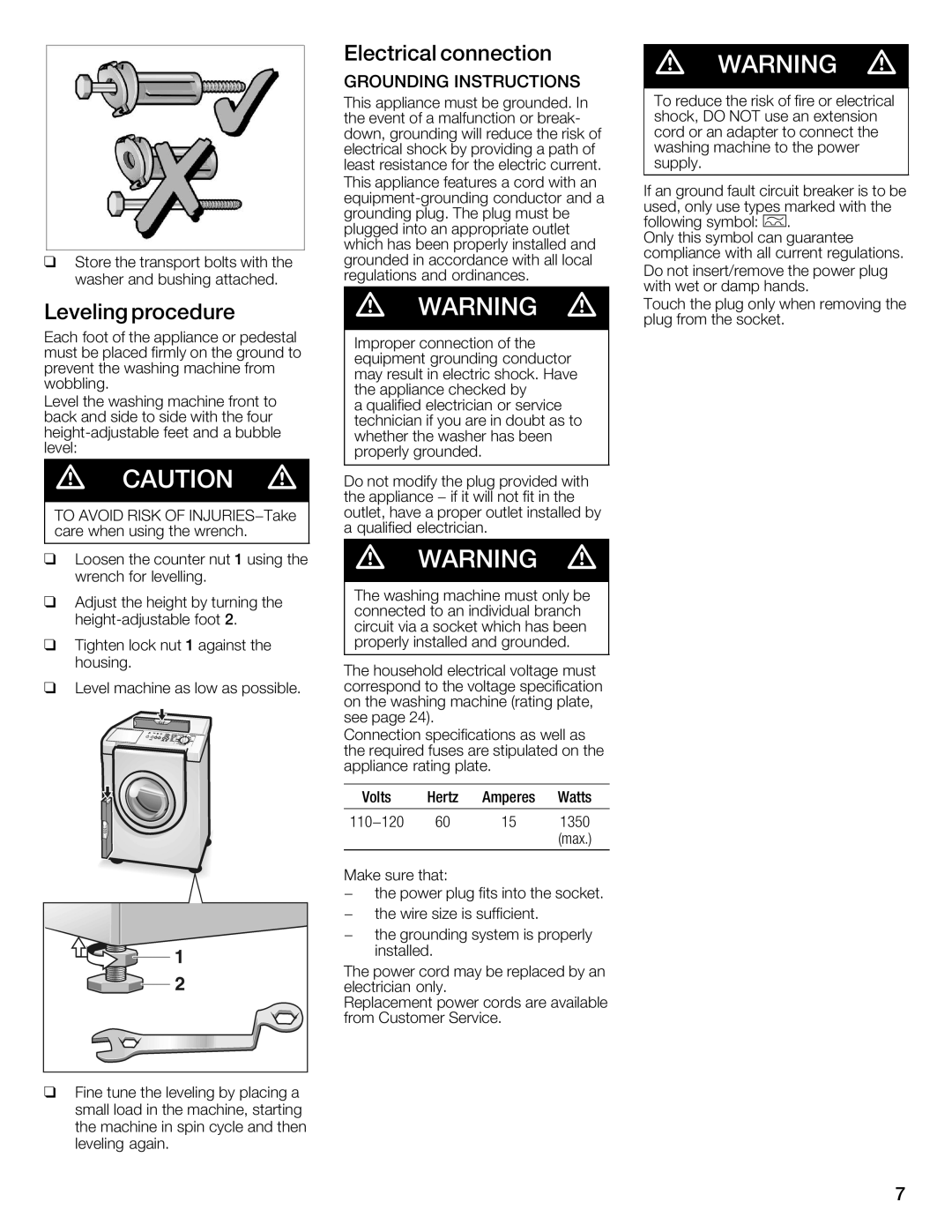 Bosch Appliances WFMC3301UC installation instructions 