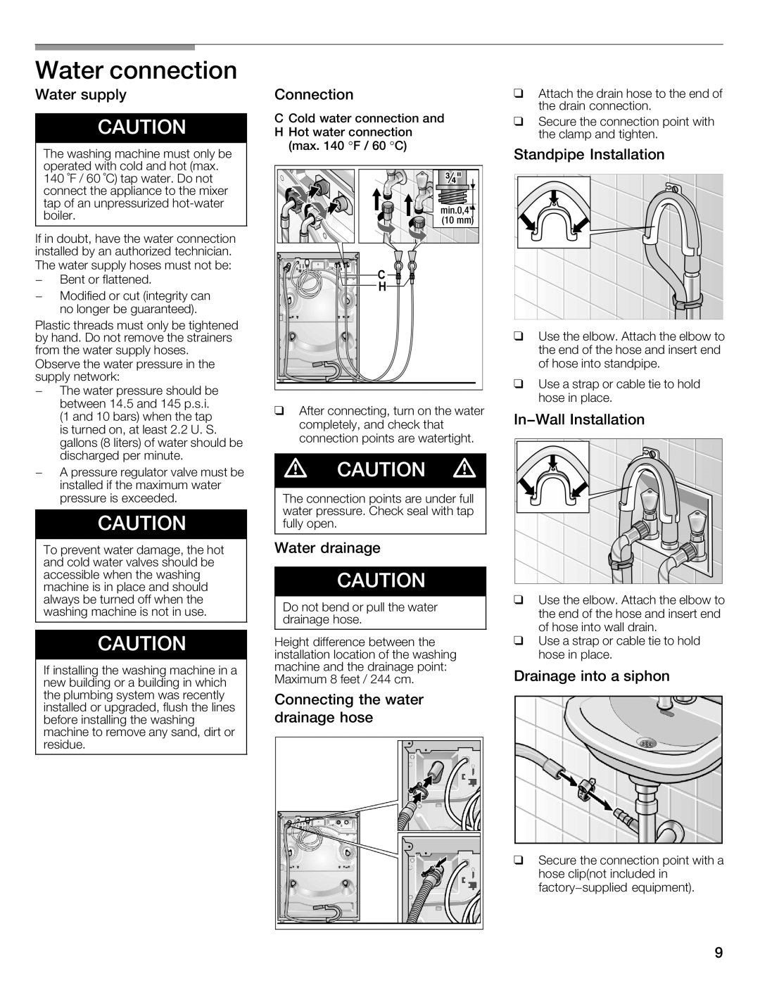 Bosch Appliances WFMC3301UC installation instructions 