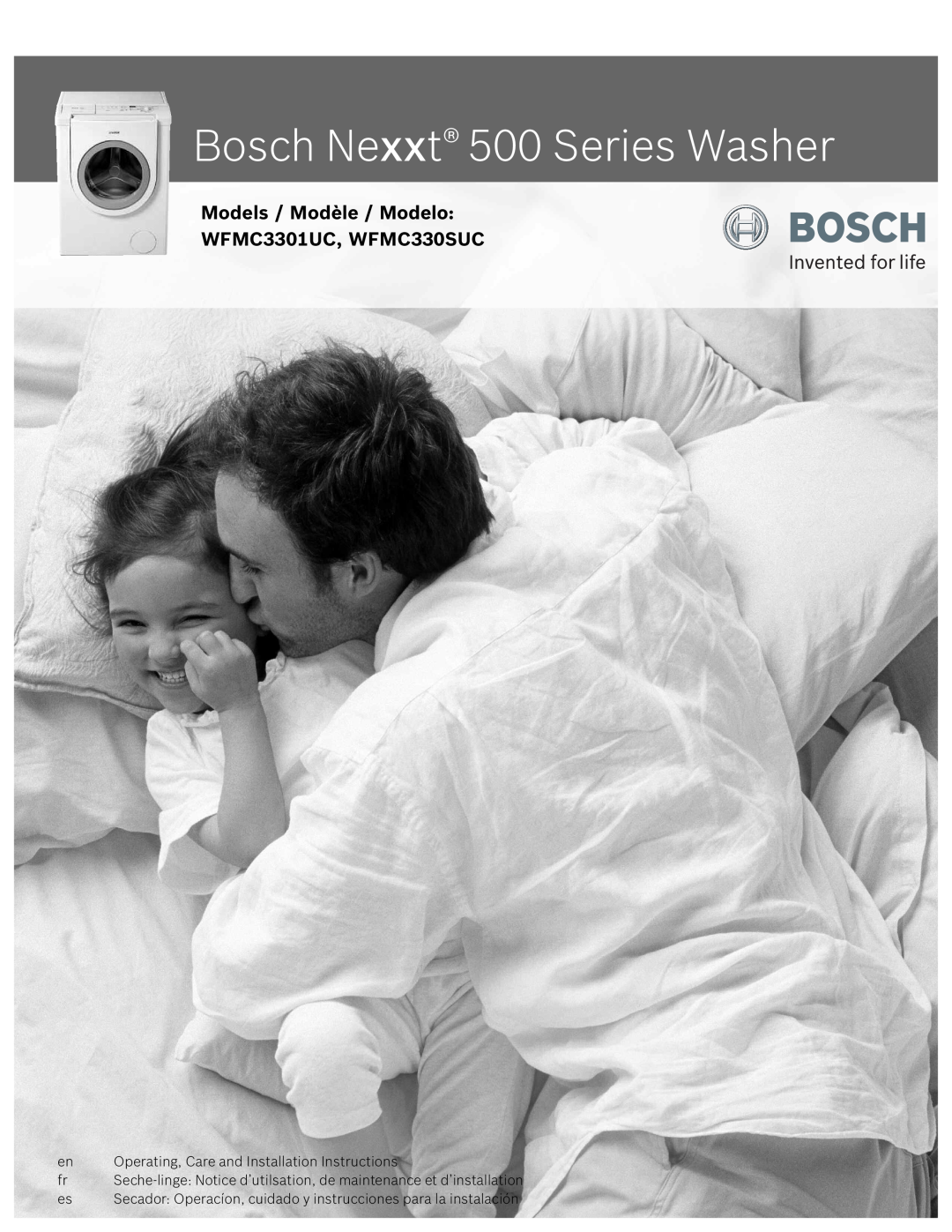 Bosch Appliances installation instructions Models / Modèle / Modelo WFMC3301UC, WFMC330SUC 