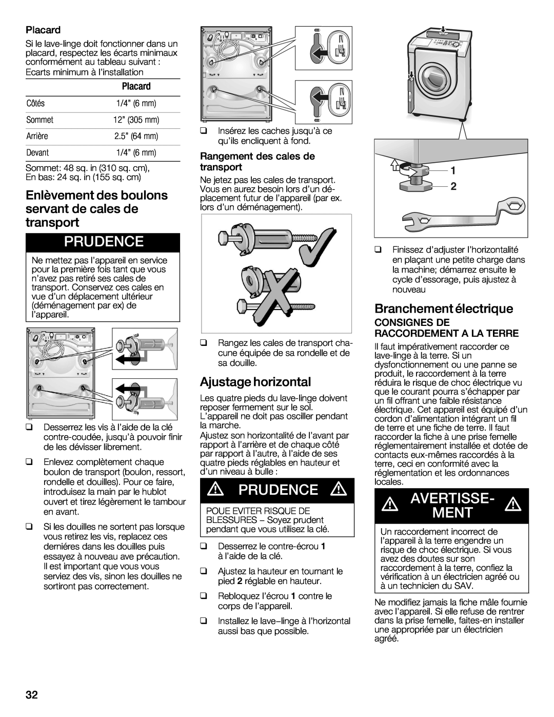 Bosch Appliances WFMC3301UC installation instructions d d d d, q q q q 