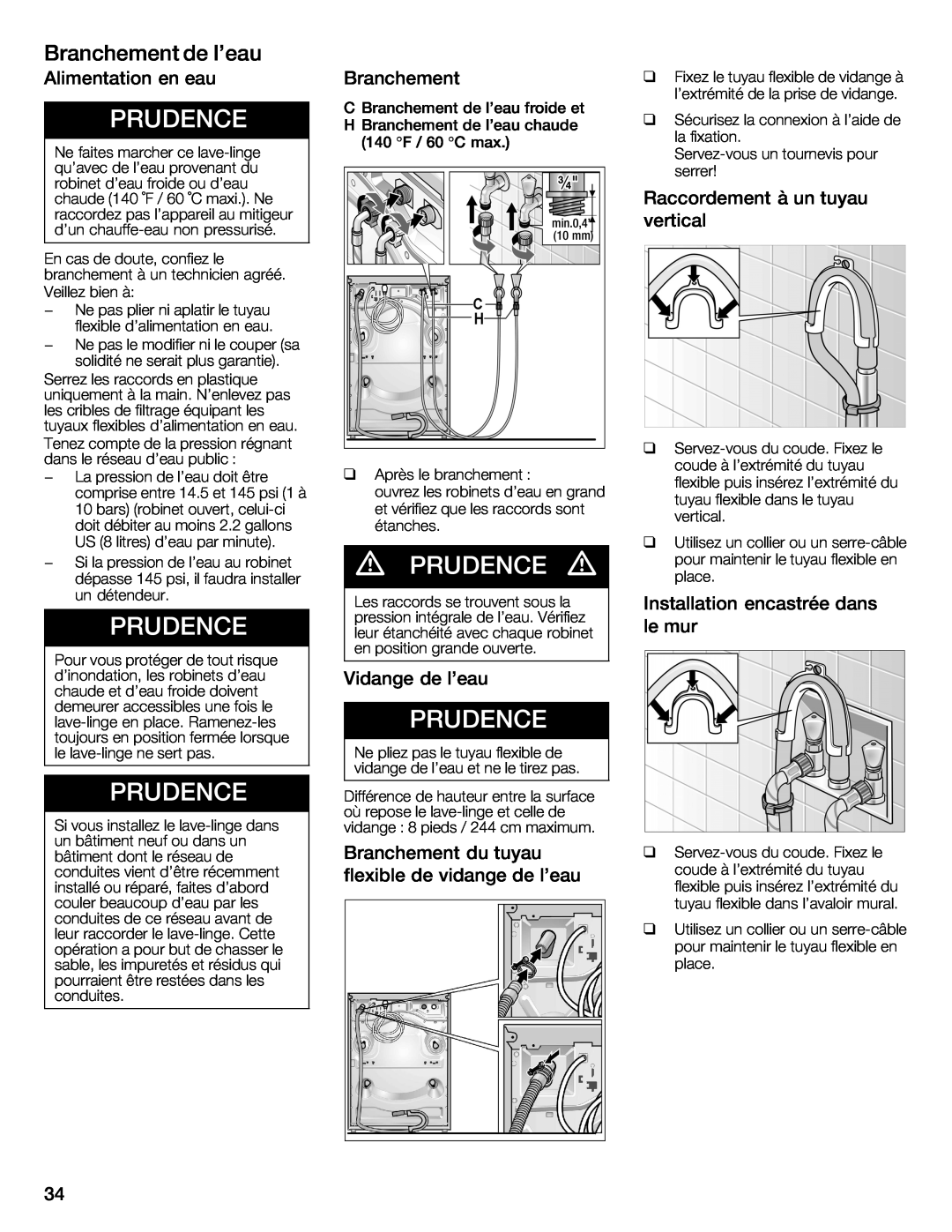 Bosch Appliances WFMC3301UC installation instructions q q q 