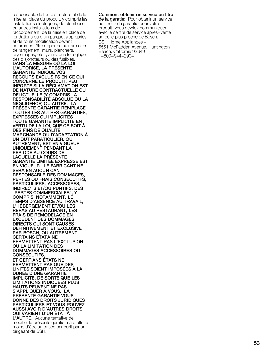 Bosch Appliances WFMC4301UC installation instructions 