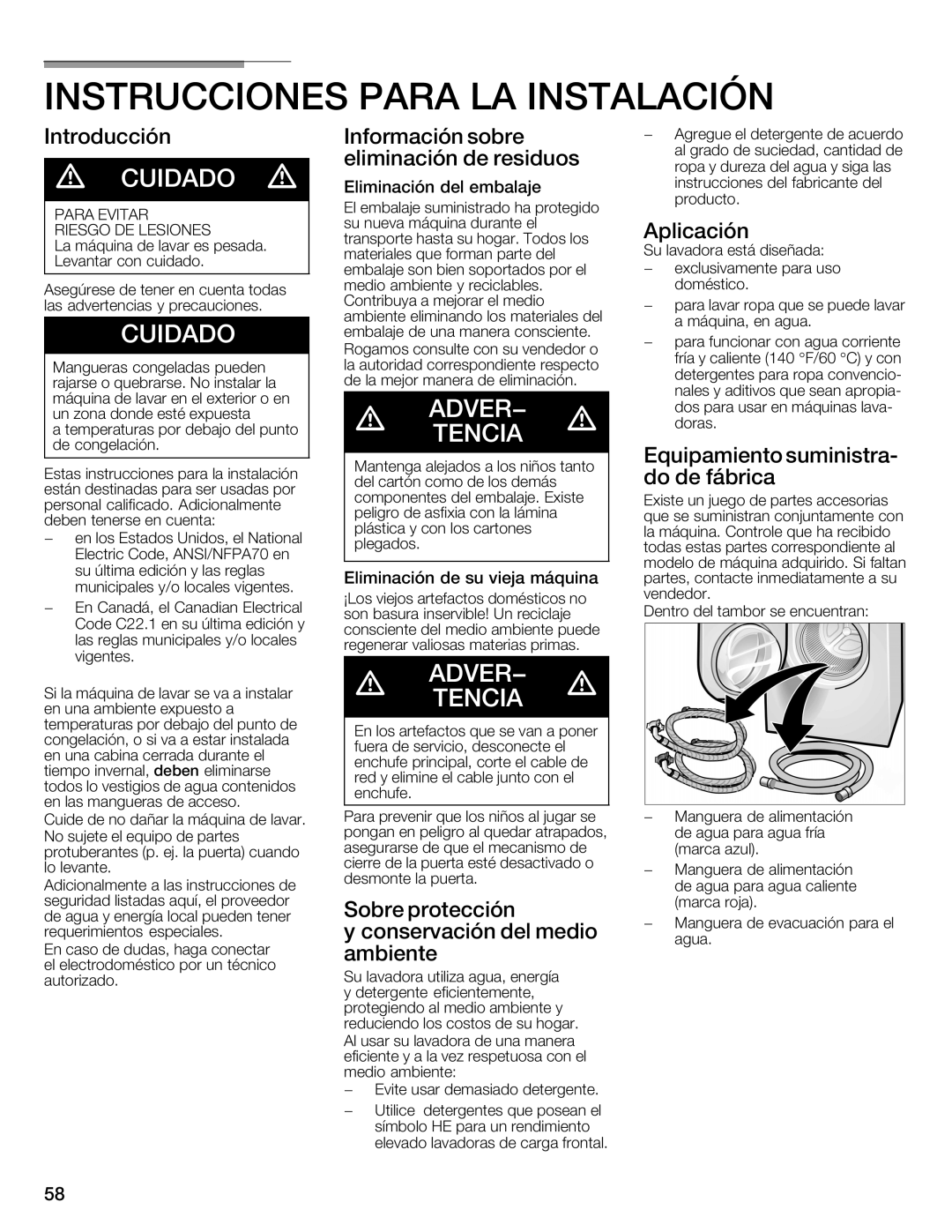 Bosch Appliances WFMC4301UC installation instructions 