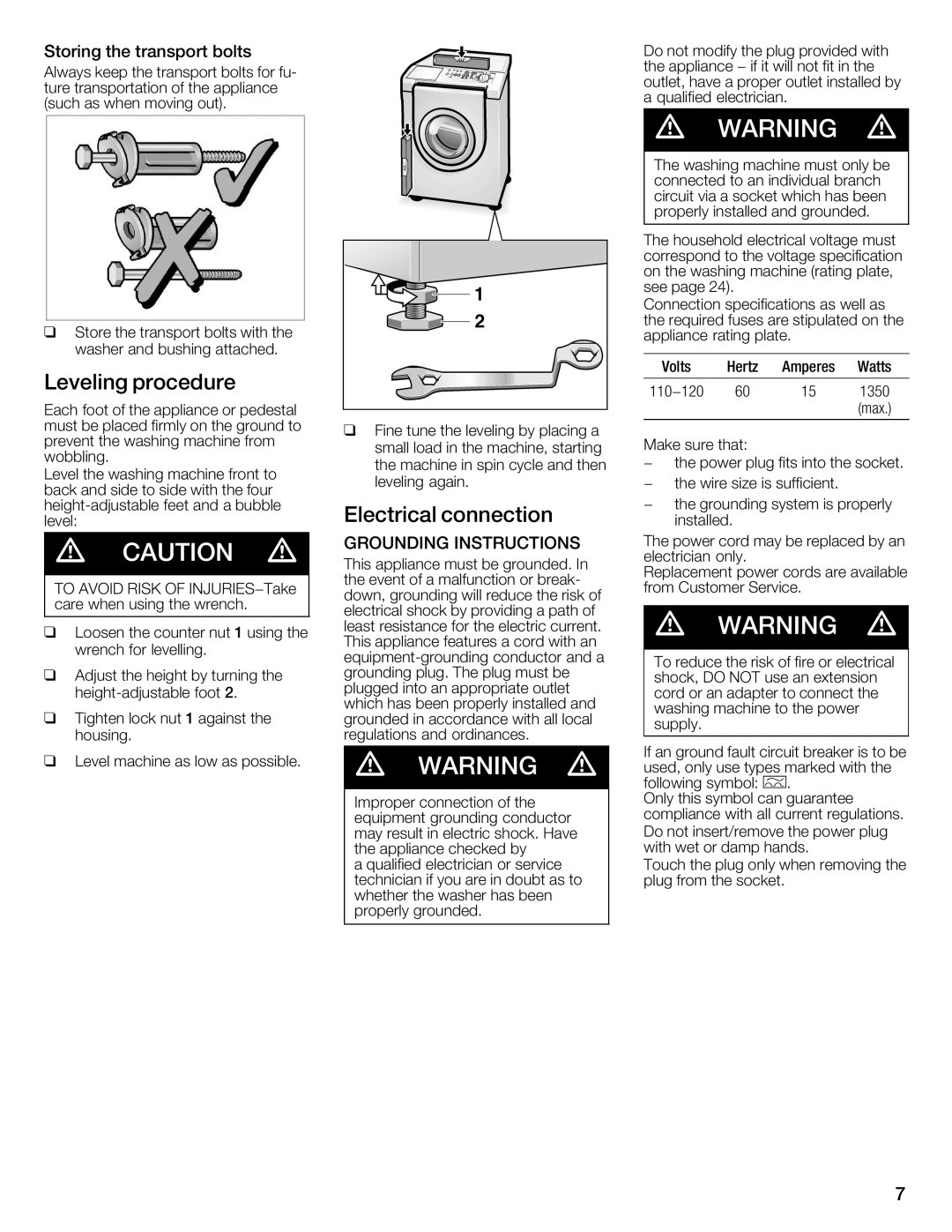 Bosch Appliances WFMC4301UC installation instructions 