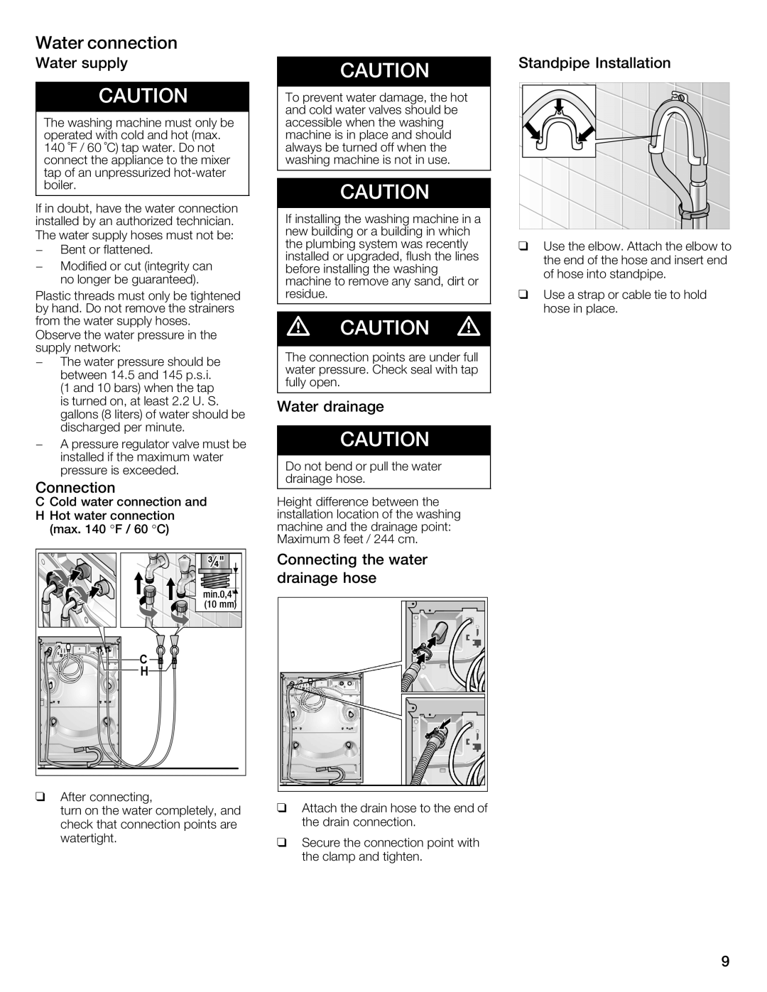 Bosch Appliances WFMC4301UC installation instructions 