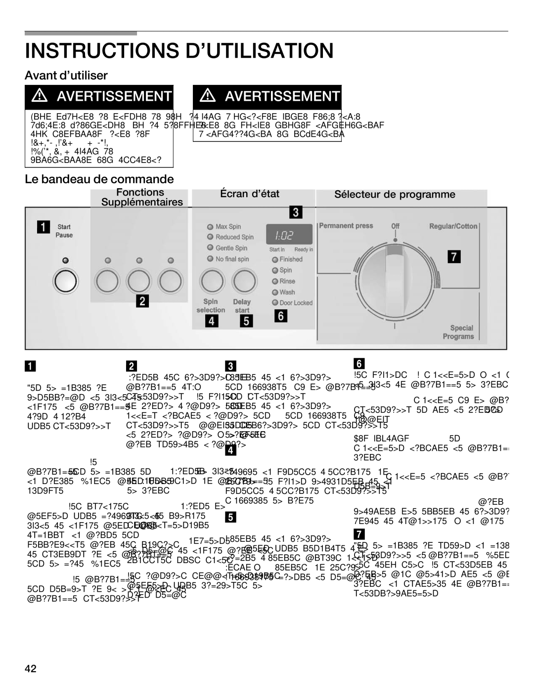 Bosch Appliances WFMC8400UC manual Avant dutiliser, Le bandeau de commande 