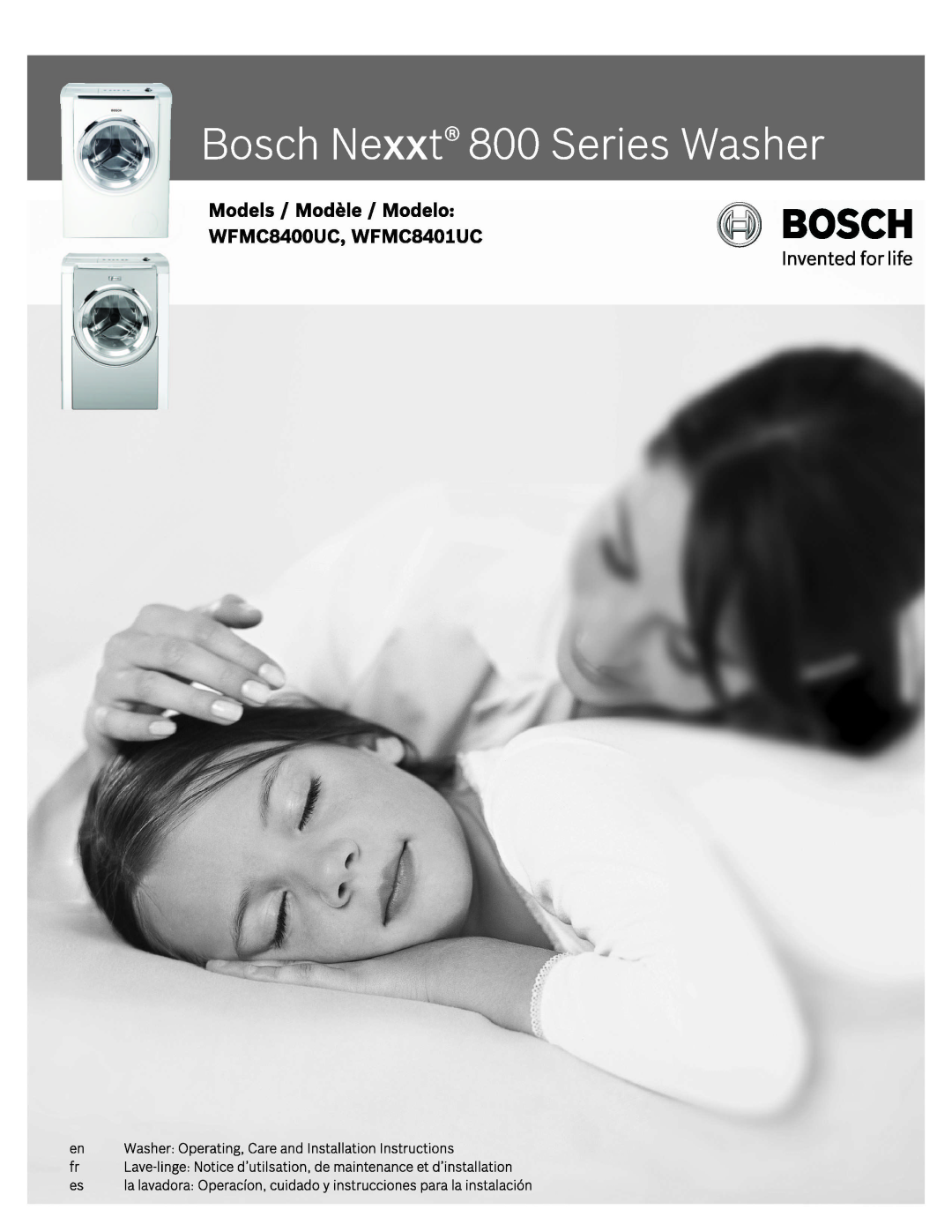 Bosch Appliances 800 WFMC8400UC, WFMC8401UC manual 