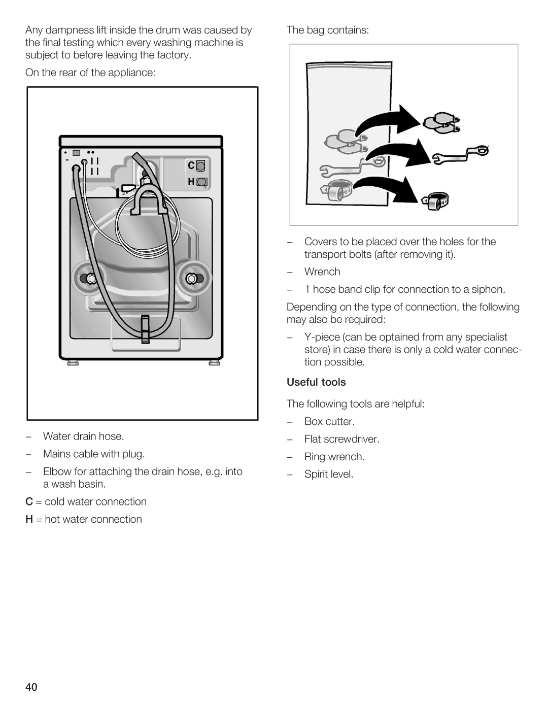 Bosch Appliances WFR 2460, WFR 2450 manual Any dampness lift 