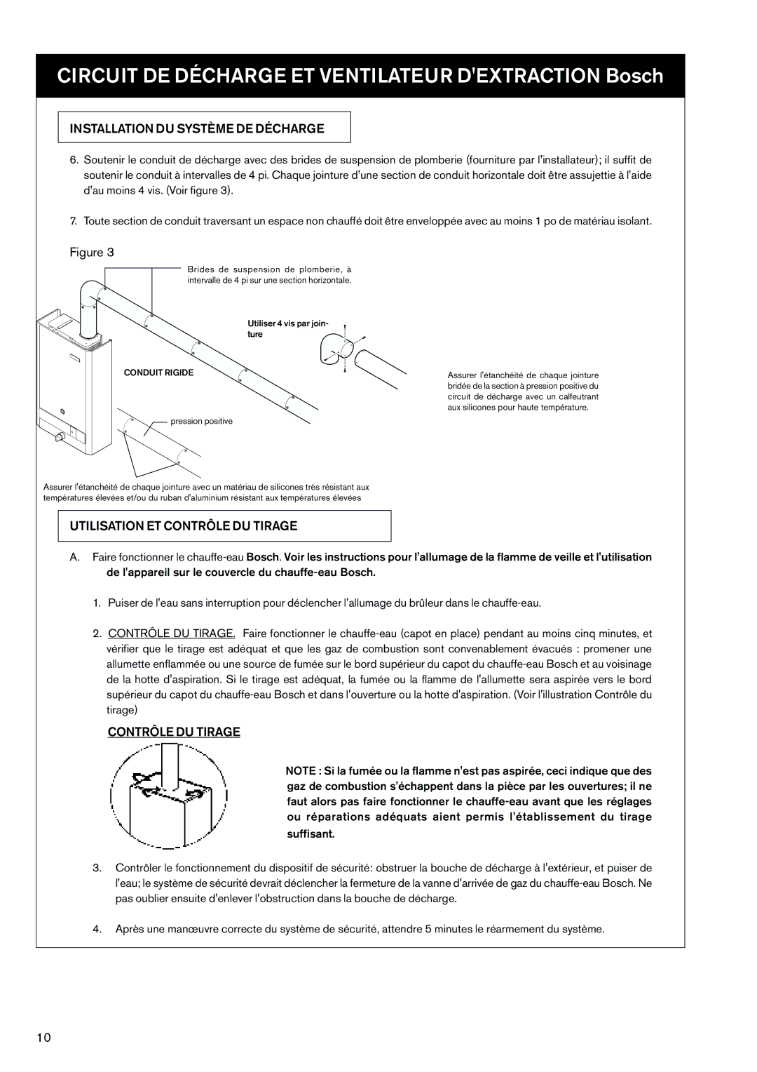 Bosch Appliances WR430-3K manual Utilisation ET Contrôle DU Tirage 