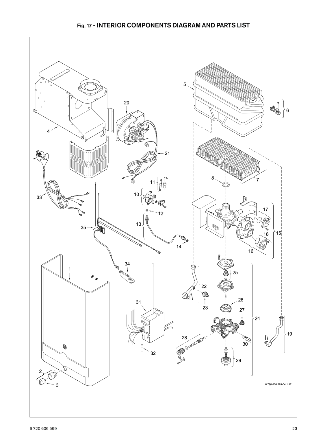 Bosch Appliances WR430-7K manual Interior Components Diagram and Parts List 