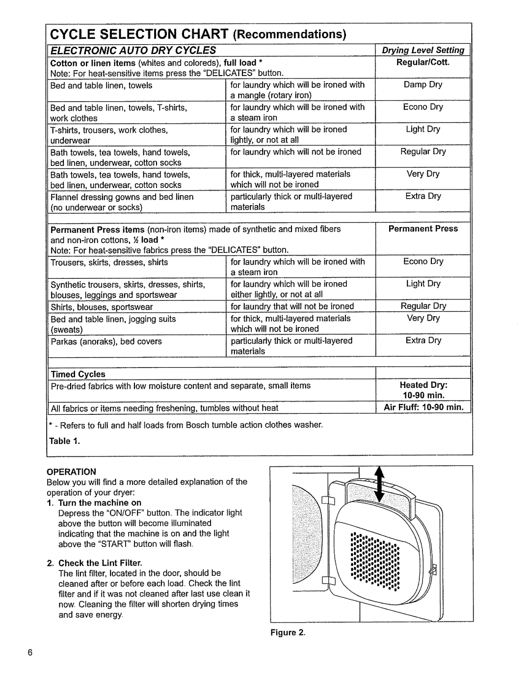 Bosch Appliances Clothes Dryer, WTA 3500, WTL 5400, 86 manual 