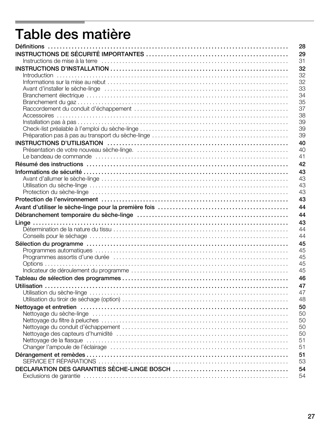 Bosch Appliances WTMC 3500UC, WTMC 3510UC Instructions DE Sécurité Importantes, Service ET Réparations 