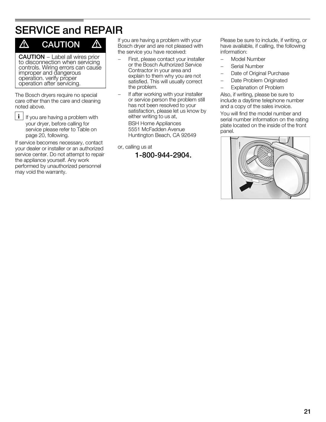 Bosch Appliances WTMC1501UC installation instructions 