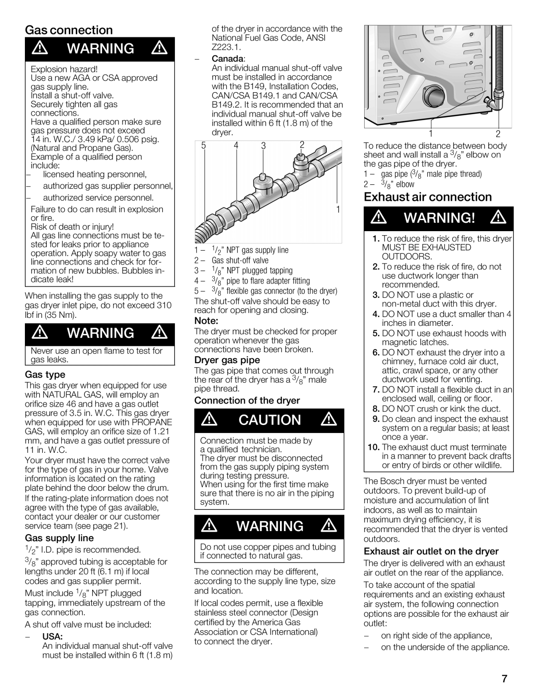 Bosch Appliances WTMC1501UC installation instructions 