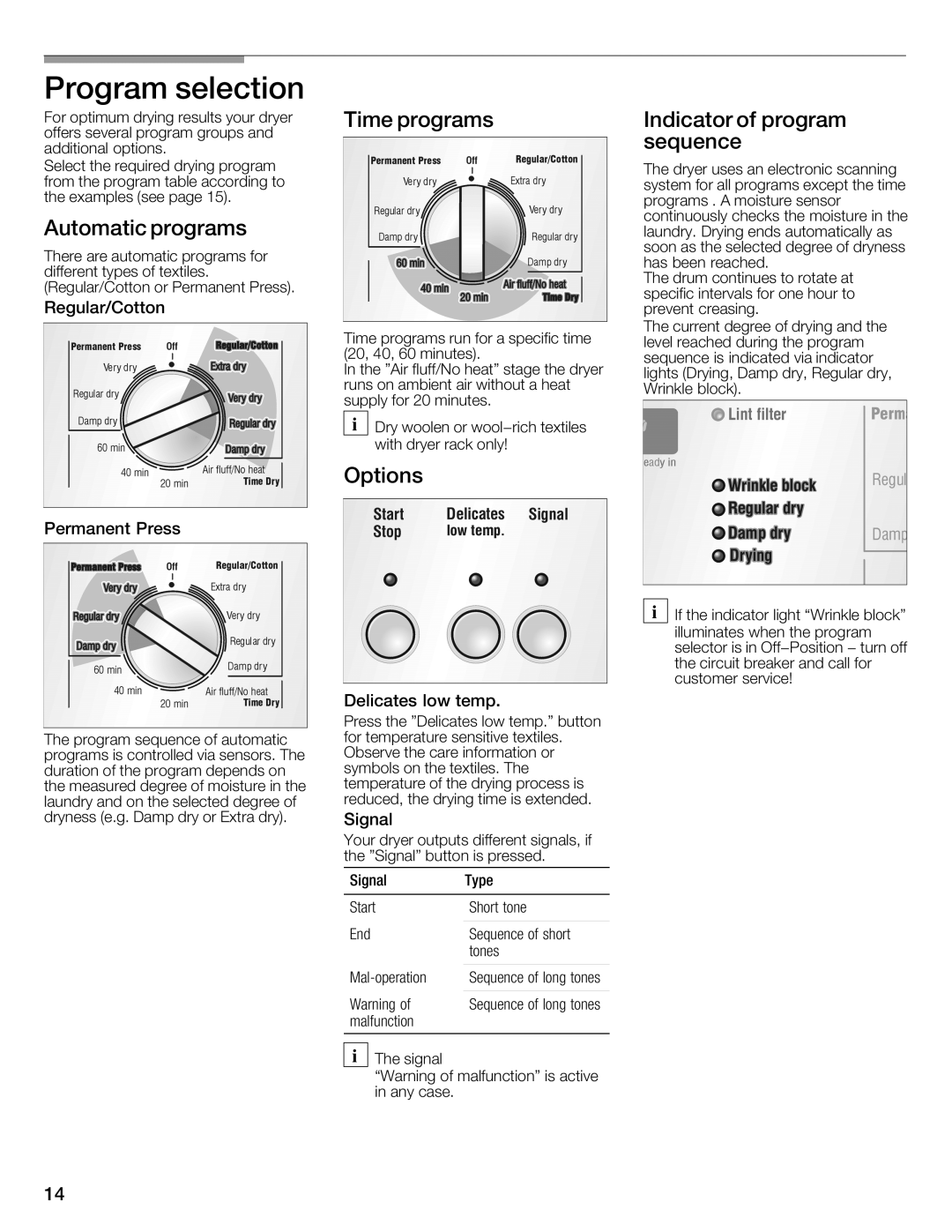 Bosch Appliances WTMC3321US, WTMC332SCN, WTMC332SUS, WTMC3321CN installation instructions SignalType 