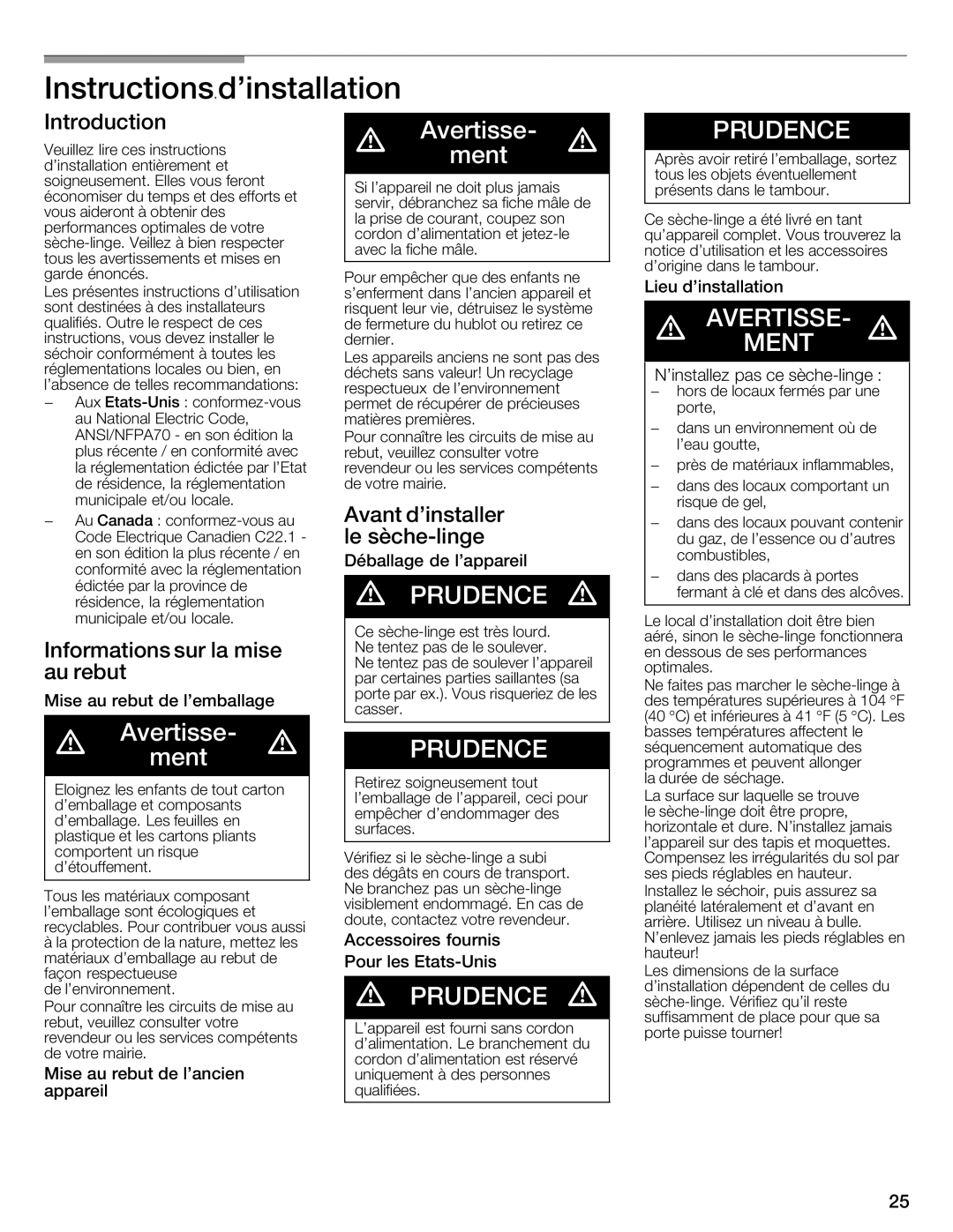 Bosch Appliances WTMC332SUS, WTMC332SCN, WTMC3321US, WTMC3321CN installation instructions 