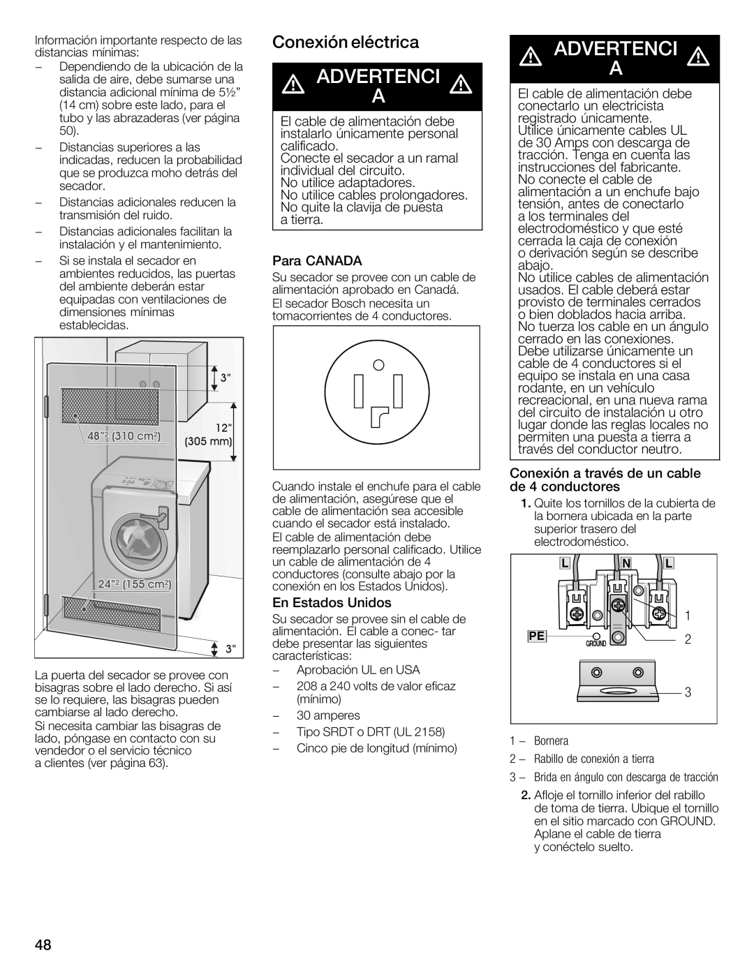 Bosch Appliances WTMC332SCN, WTMC332SUS, WTMC3321US, WTMC3321CN installation instructions 