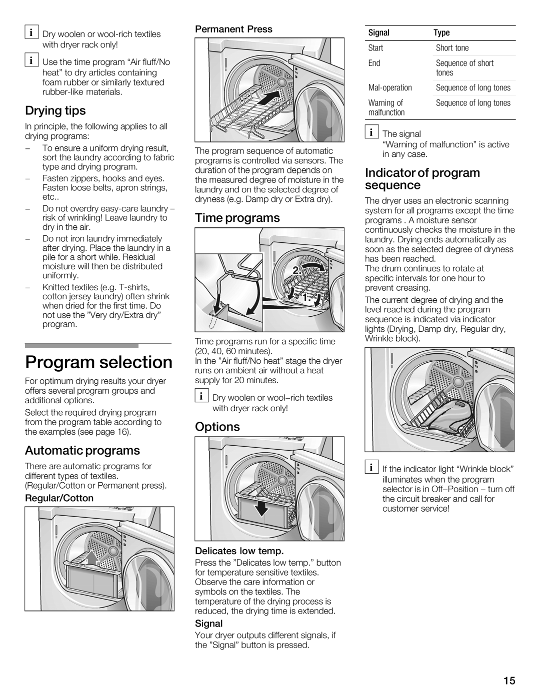 Bosch Appliances WTMC3521UC, WTMC352SUC installation instructions SignalType 