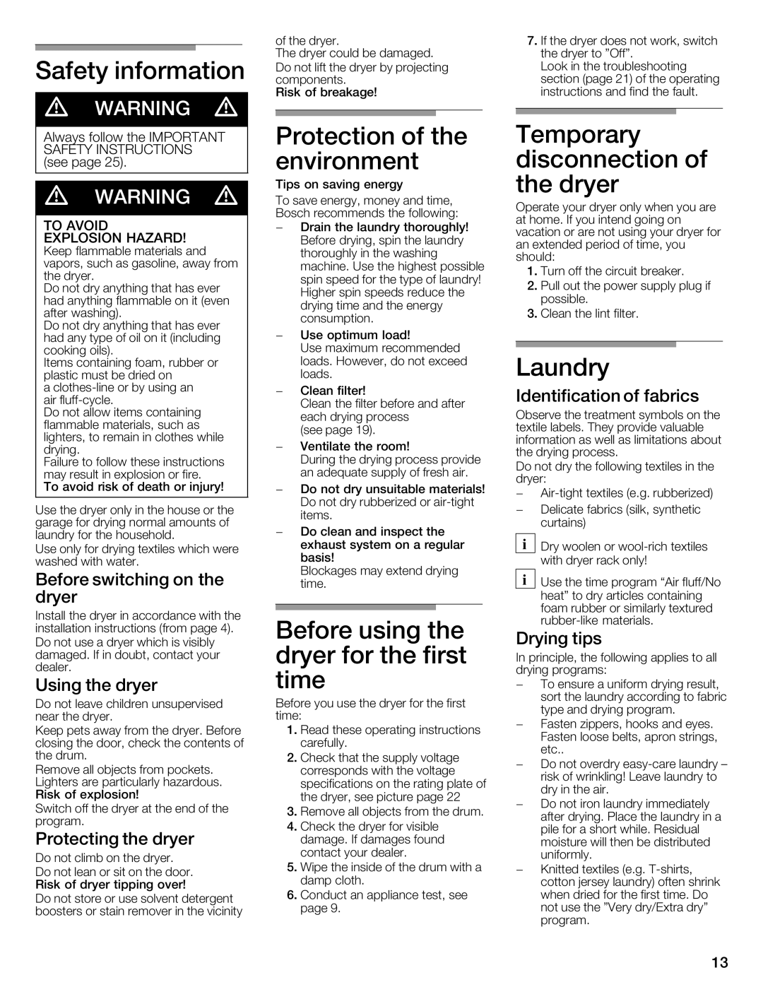 Bosch Appliances WTMC6321CN, WTMC6321US installation instructions 