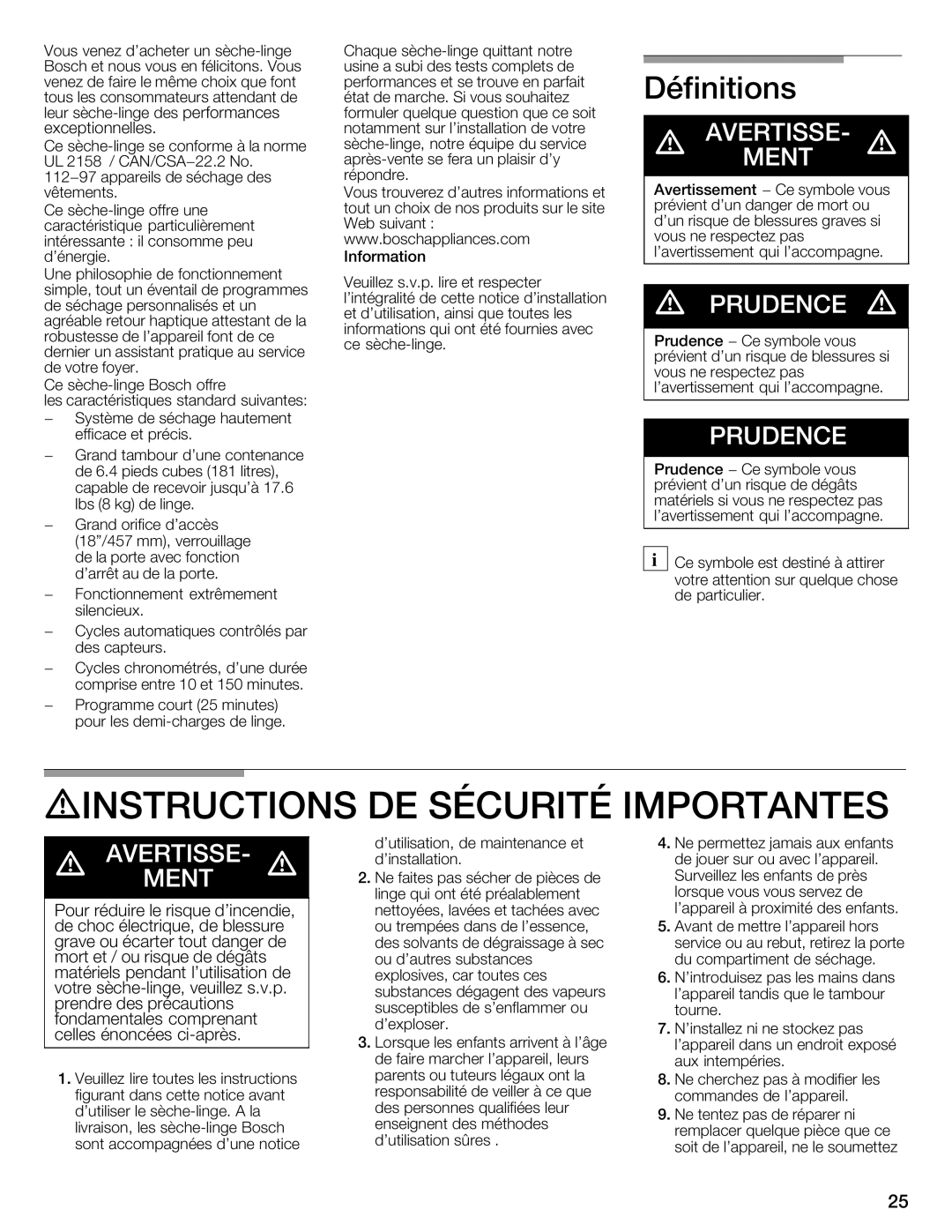 Bosch Appliances WTMC6321CN, WTMC6321US installation instructions 